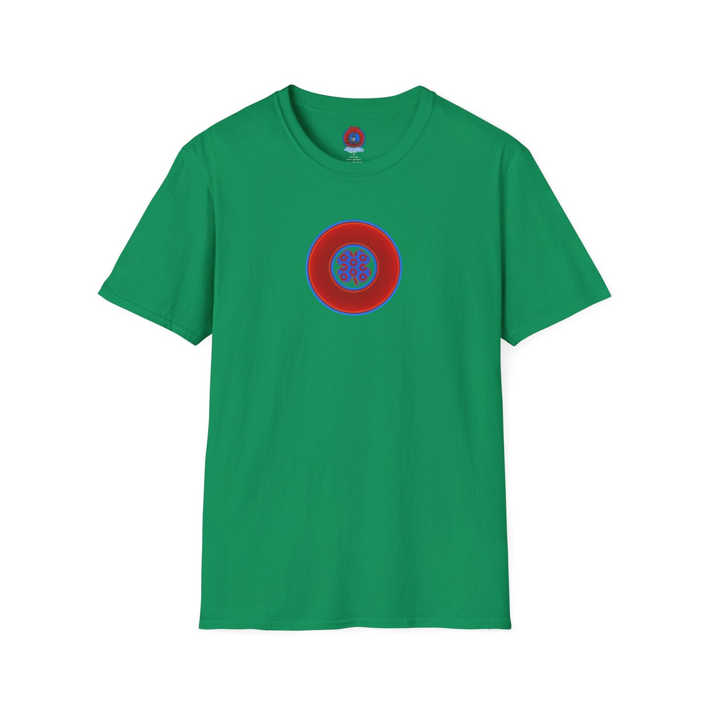 Classic Donut Tee - Unisex Soft-Style - "Patron Saint of Donuts" - St. Patrick's Day Donut -vivid red/blue donut - holiday edition - variant 3