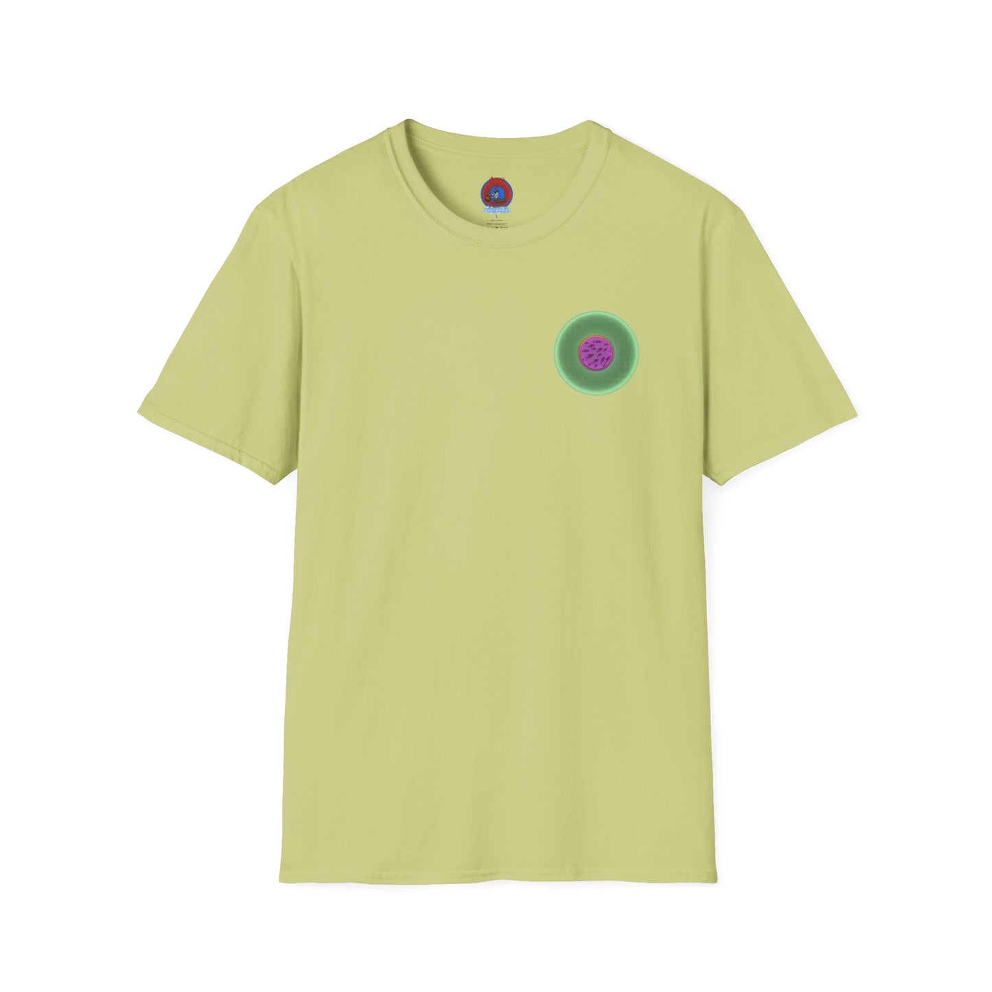 Classic Donut Tee - Unisex Soft-Style - "Swimming By" - variant 1 - series 1.0 - florescent green donut