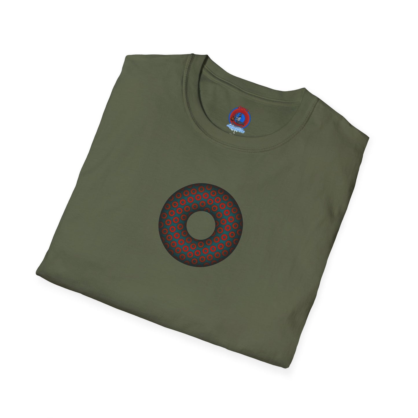 Plain Donuts/Unisex Soft-Style - "Plain Paradoxical Grided Donuts" - red/faded navy donuts