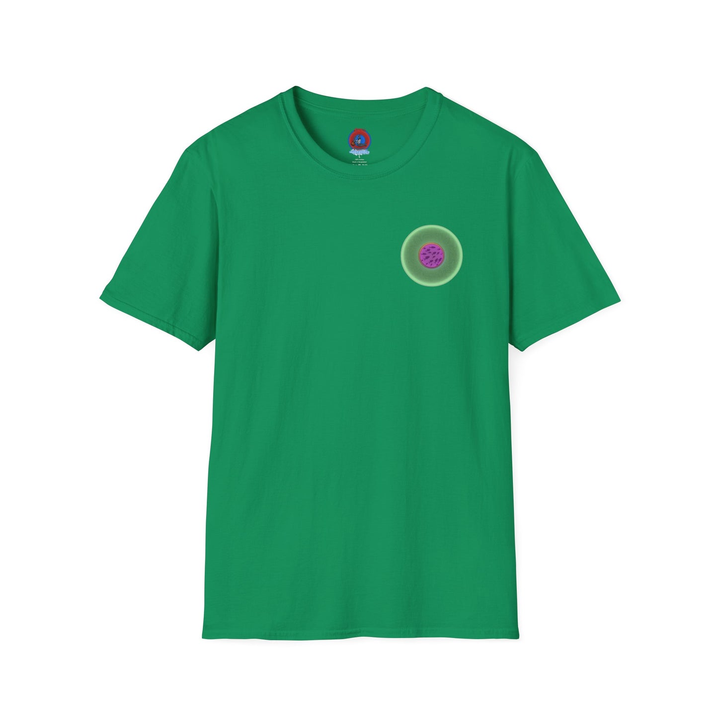 Classic Donut Tee - Unisex Soft-Style - "Swimming By" - variant 1 - series 1.0 - florescent green donut
