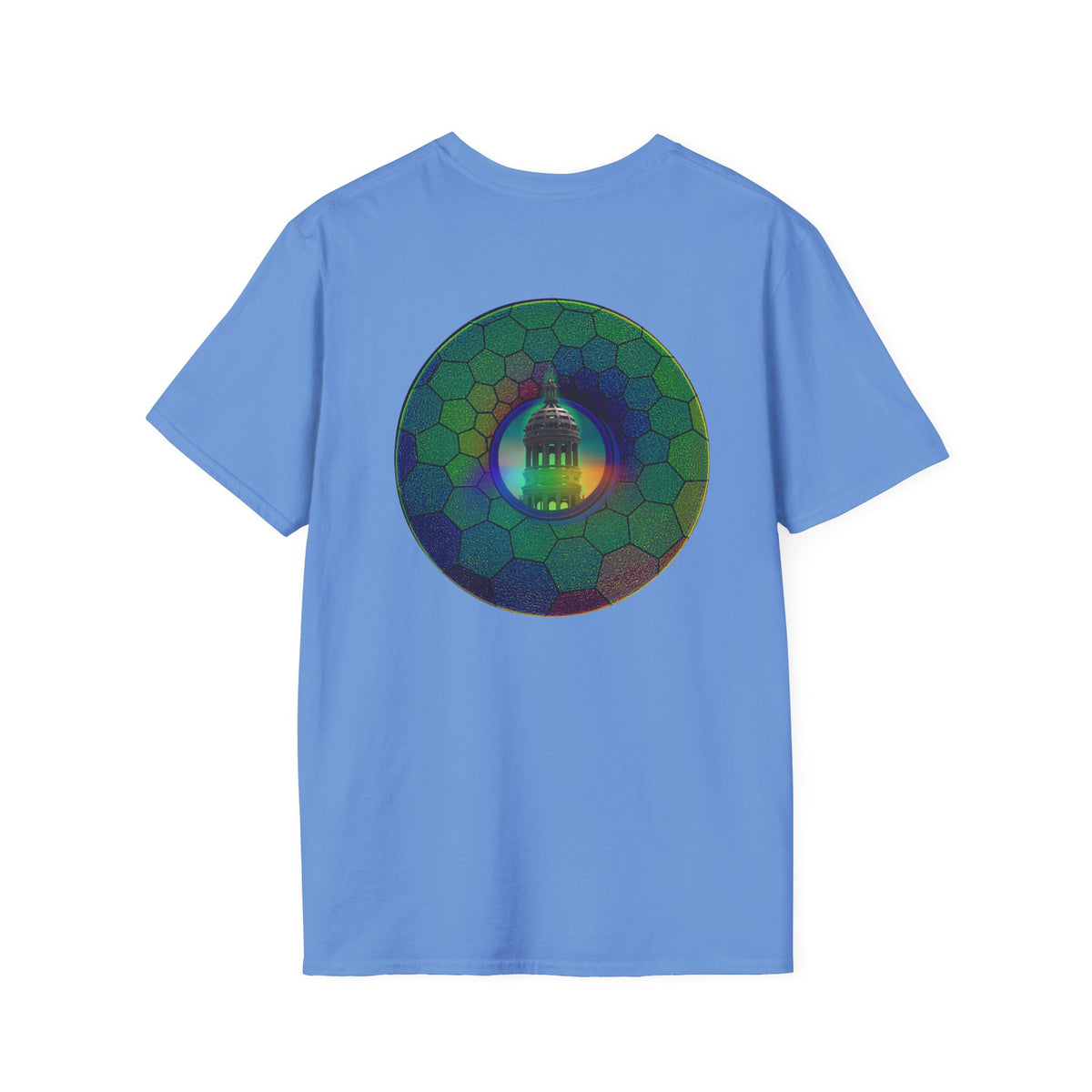 Classic Donut Tee - Unisex Soft-Style - "Save the Mondegreen City Hall Clock Tower" - hexadonut - series 1.0 -variant 1 - green donut