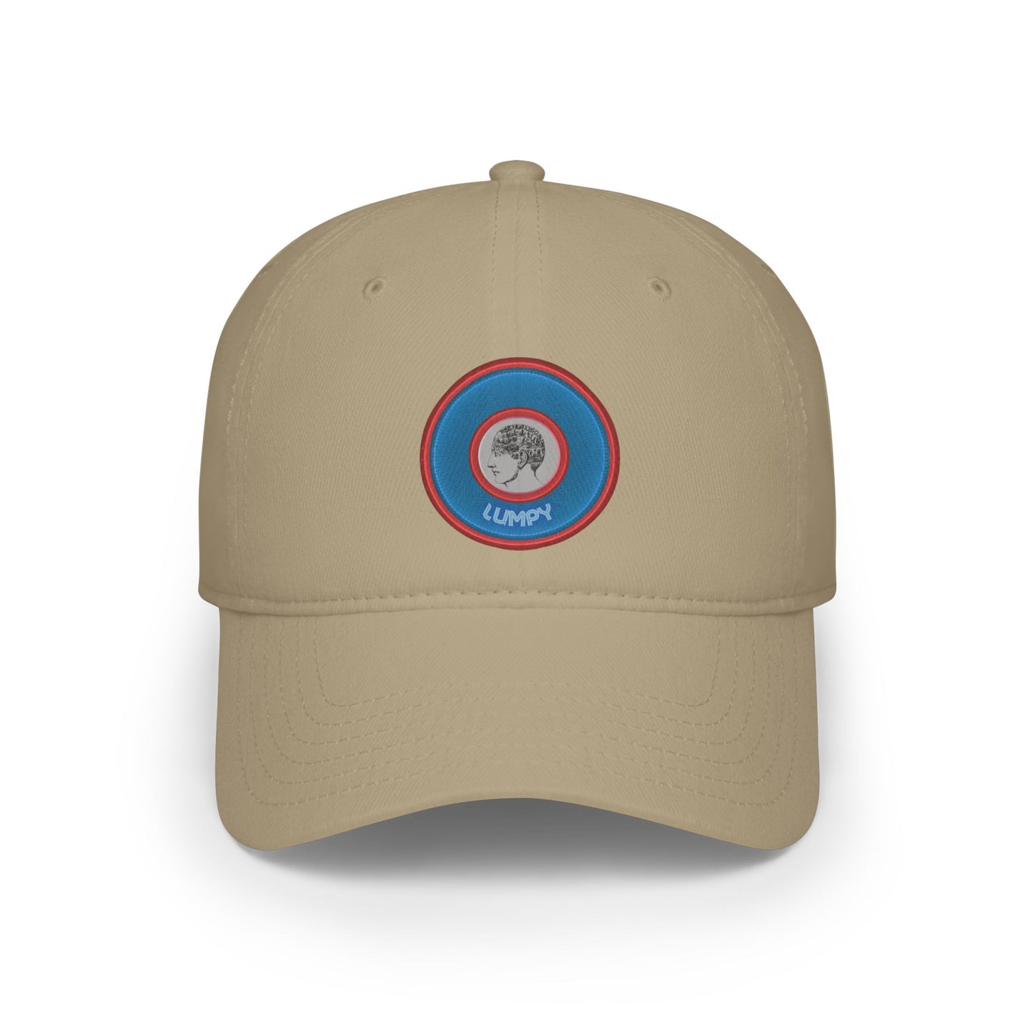 Lumpy Donut Baseball Cap - "Carini's Lumpy Donut" - variant 2 - rustic blue donut w/