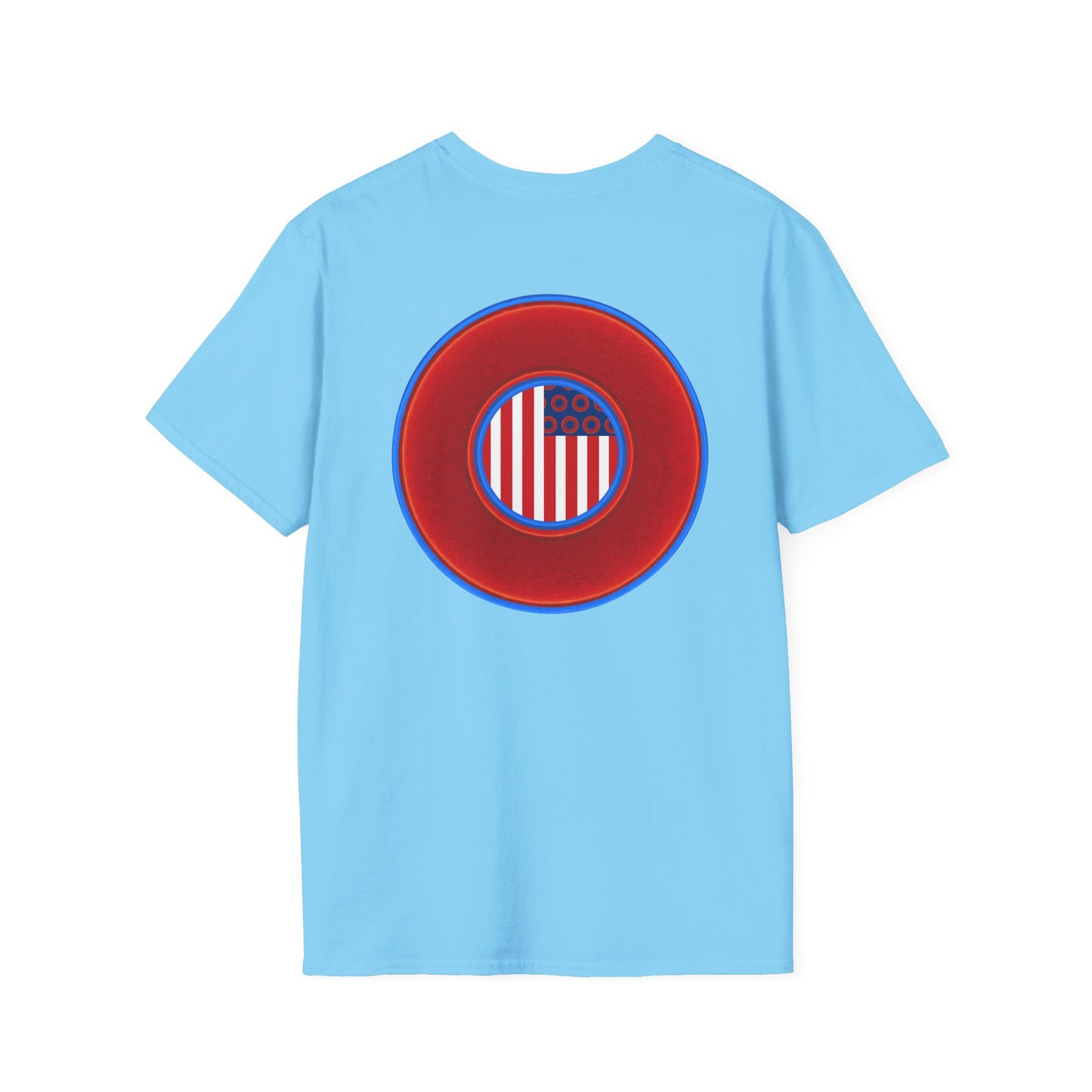 Classic Donut Tee - Unisex Soft-Style - "One Indivisible Donut" - vivid red phreedom donut - variant 1