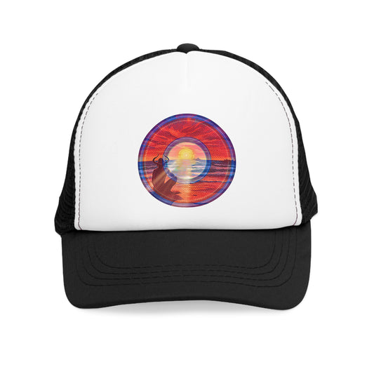 Lumpy Trucker Hat - "The Squirming Donut" - red donut