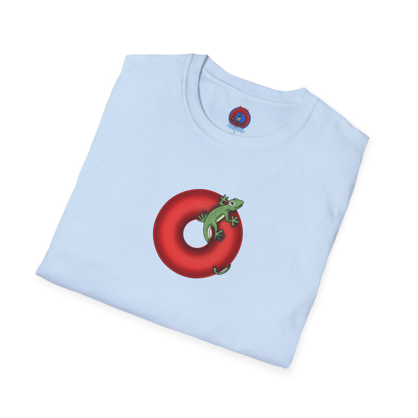 Classic Donut Tee - Unisex Soft-Style - "Practically Extinct Tee Shirt" - plump vivid red donut - variant 1