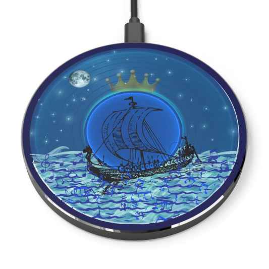 The Flow - Wireless Lumpy Donut Chargers - "The Official Donut Charger of the Prince" - vivid blue record donut w/navy background