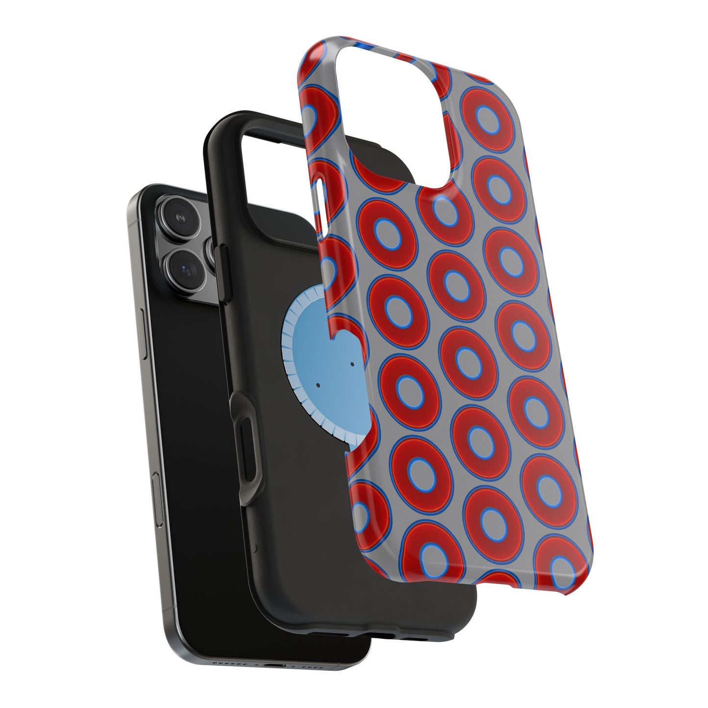 Magnetic Tough Donut Case - red vivid donut print w/gray background