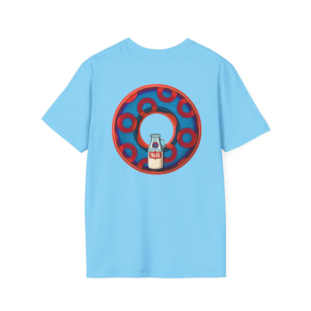 Classic Donut Tee - Unisex Soft-Style - "Wooked Cream - YEMSG Donut " - blue/red rustic paradox donut - variant 1