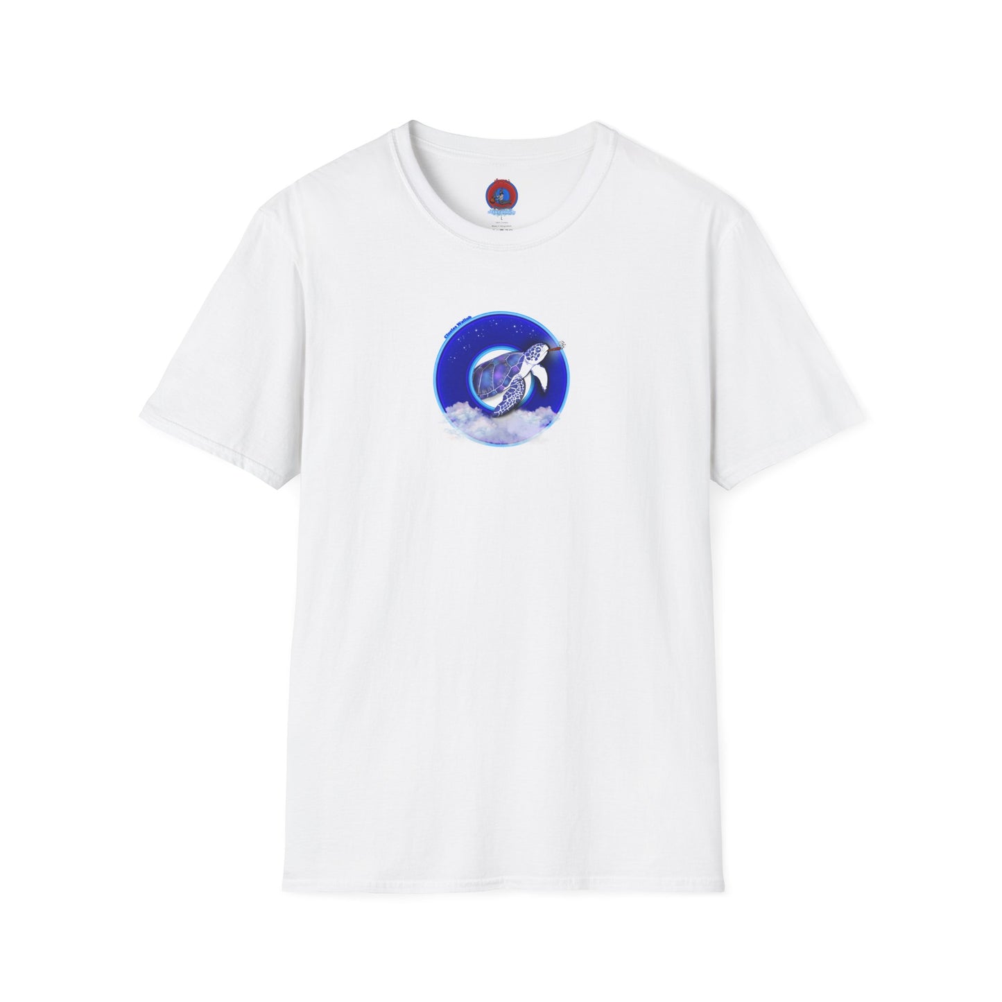 Classic Donut Tee - Unisex Soft-Style - "Clueless Wallob's Donuts" - vivid blue sky donut