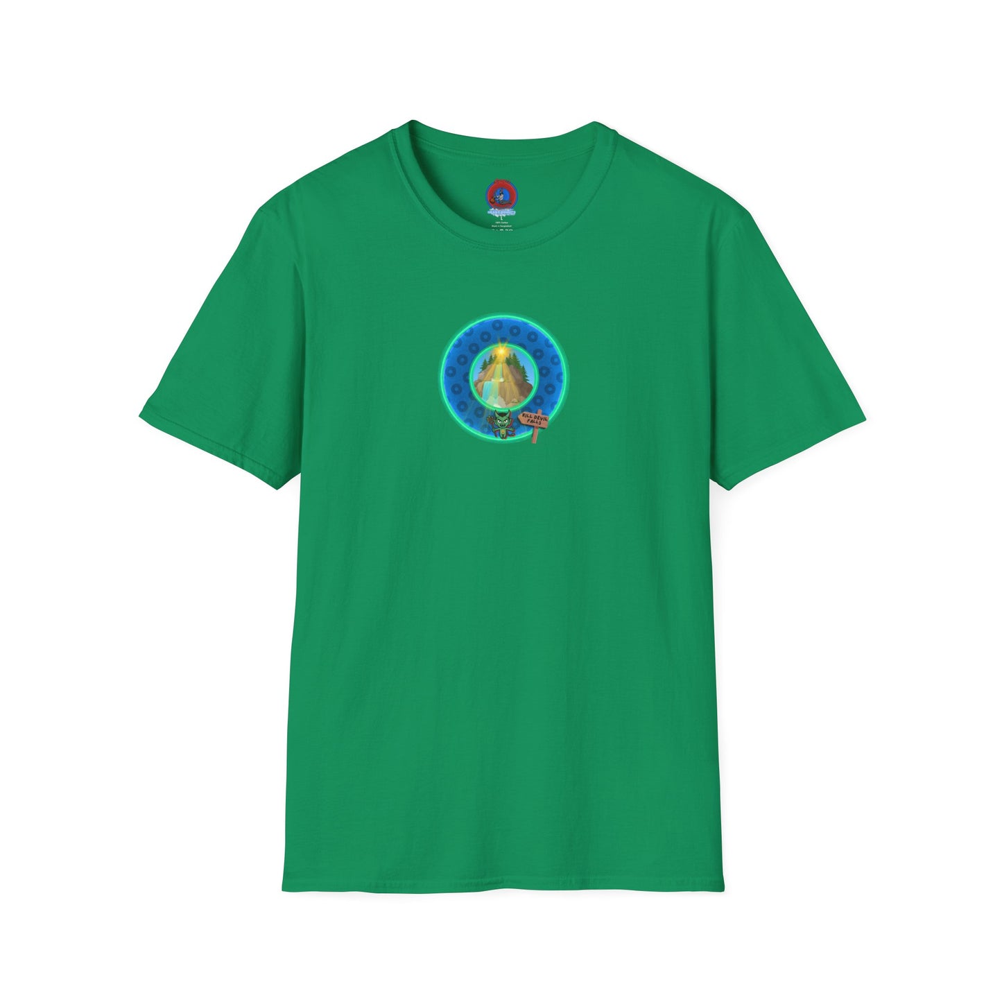 Classic Donut Tee - Unisex Soft-Style - "Devil's Drowning Donuts" - blue/green paradox donut