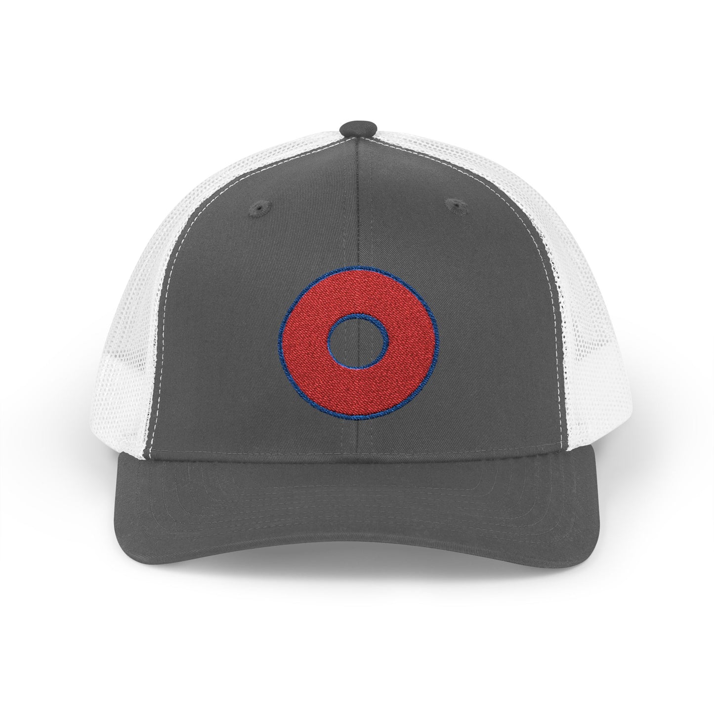 Lumpy Donut Trucker Hat - Red Embroidered Donut