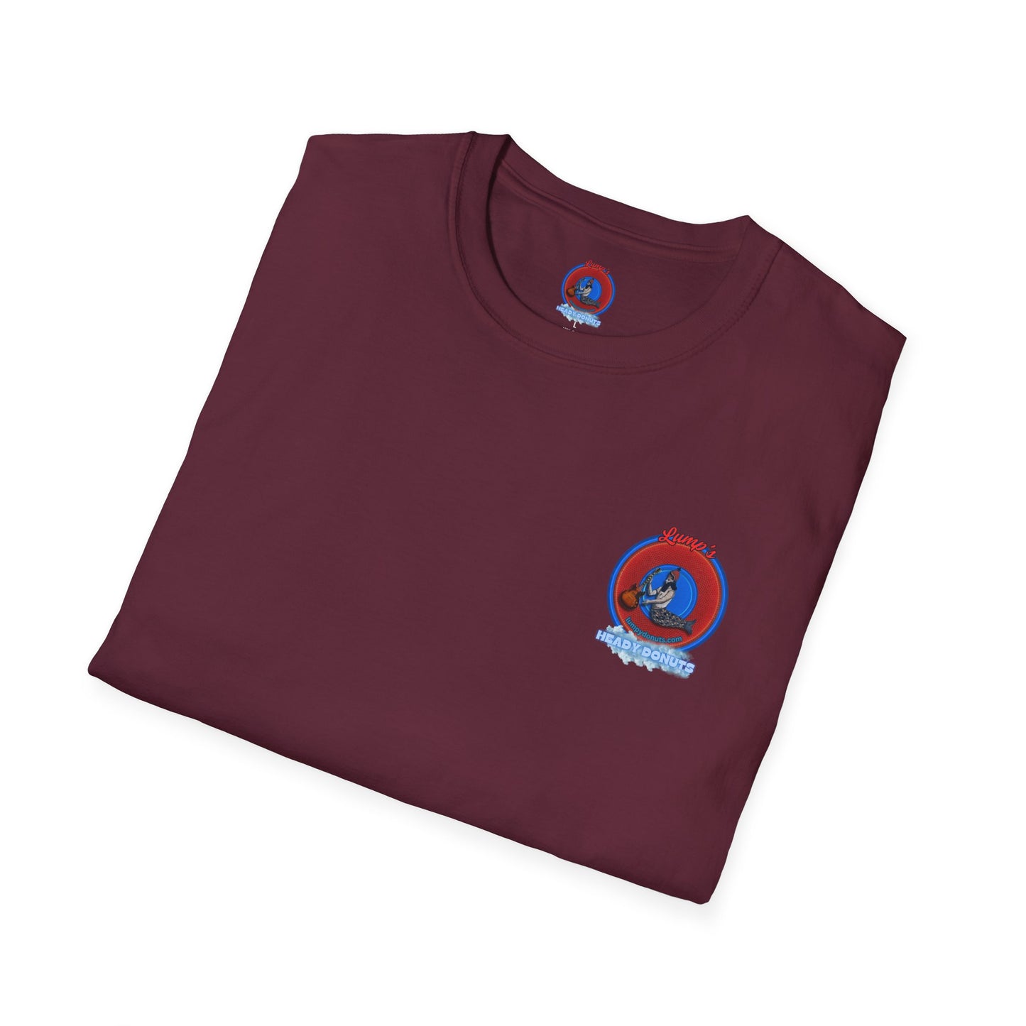 Classic Donut Tee - Unisex Soft-Style - "Lump's Heady Donuts Logo" - series 1.0  - red donut