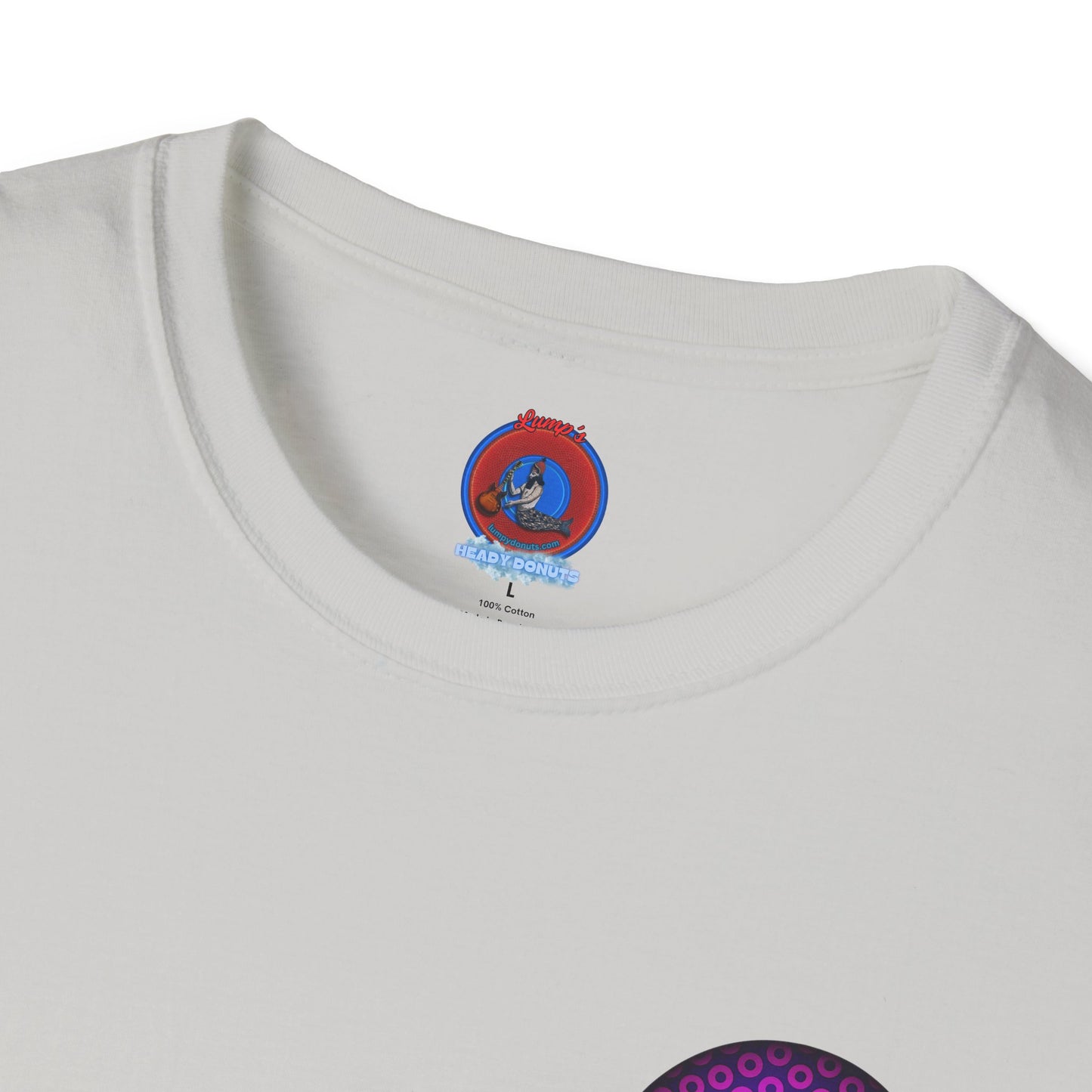 Classic Donut Tee - Unisex Soft-Style - "A Purple Humpback Whale of a Good Time" - variant 1 - purple paradoxical donut