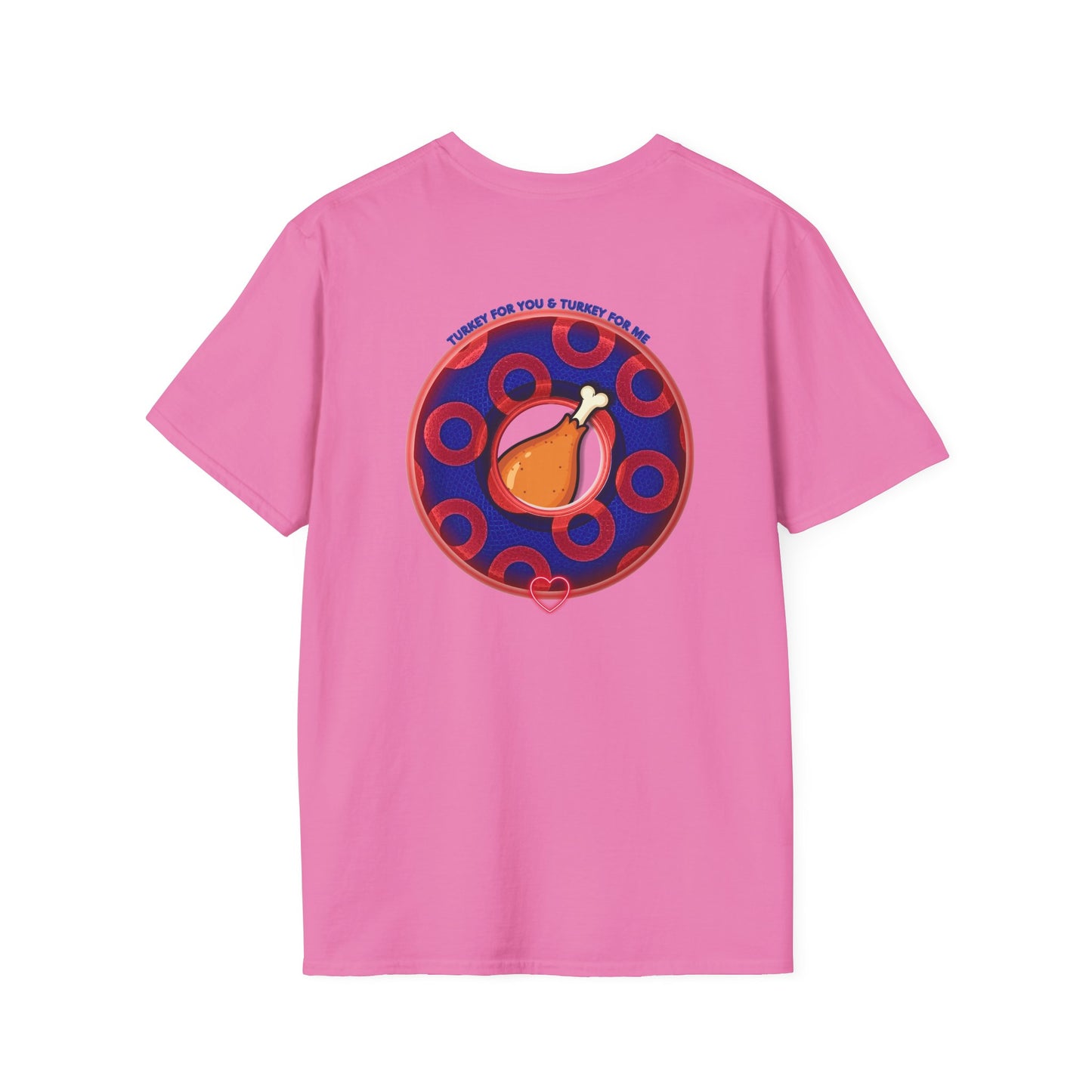 Classic Donut Tee - Unisex Soft-Style - "Turducken Donut Madness" - blue/red rustic paradox donut - holiday edition