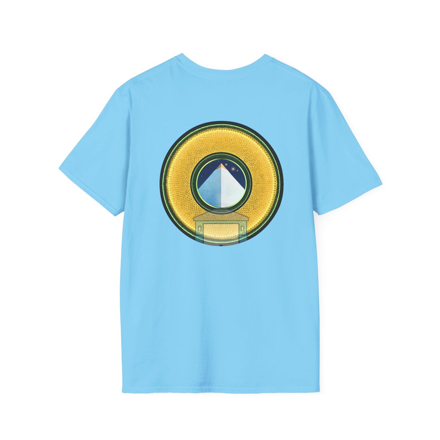 Classic Donut Tee - Unisex Soft-Style - "Limestone Donuts so Large" - variant 4 - golden donut w/garage
