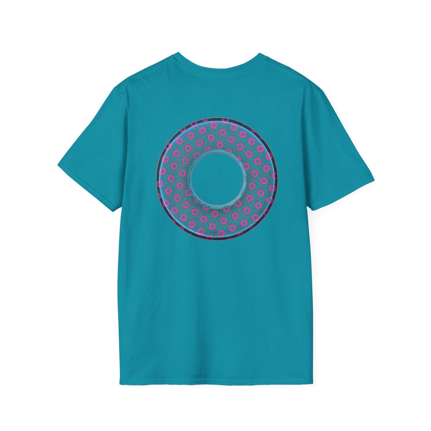 Plain Donuts/Unisex Soft-Style - "Plain Electric Paradoxical Donuts" - light blue/magenta donuts