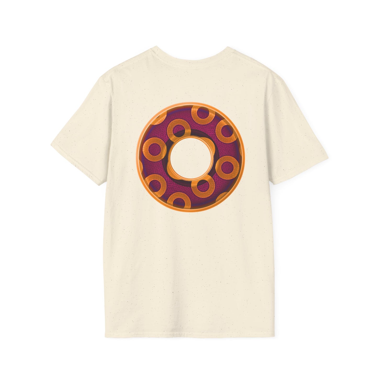 Plain Donuts/Unisex Soft-Style - "Plain Rustic Paradoxical Donuts" - orange/burgundy donuts