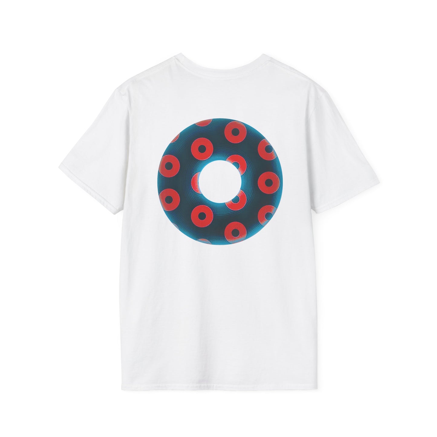 Plain Donuts/Unisex Soft-Style - "Plain Blimpy Paradoxical Donuts" - steel blue/red donuts