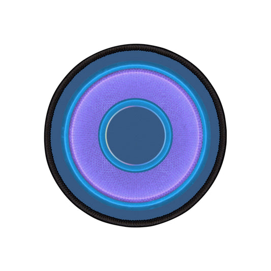 Iron-On Donut Patch - "Plain Rustic Donut" - light purple/light blue rustic donut