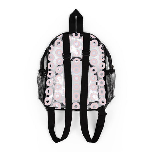 Lumpy Clear Pack/Concert Buddy - Plain Rustic Donut Print - bright red/blue