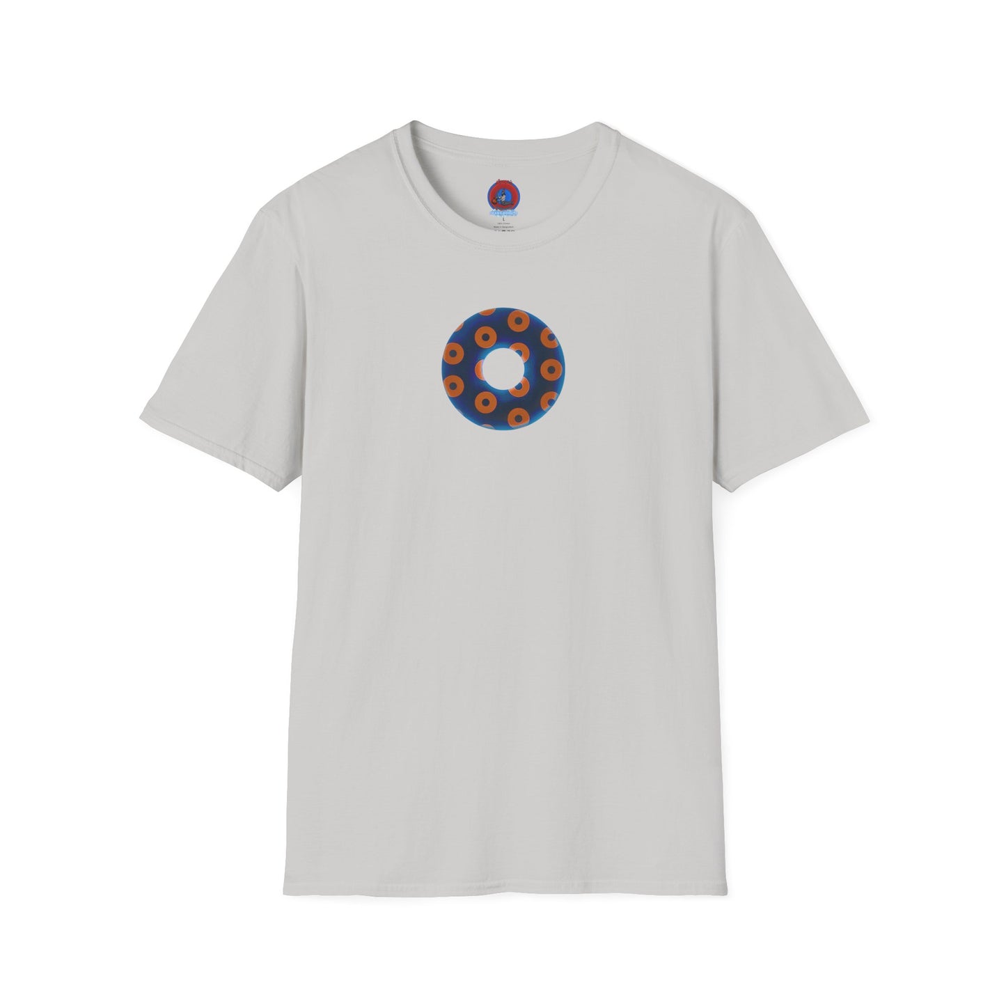 Plain Donuts/Unisex Soft-Style - "Plain Blimpy Paradoxical Donuts" - dark royal blue/orange donuts