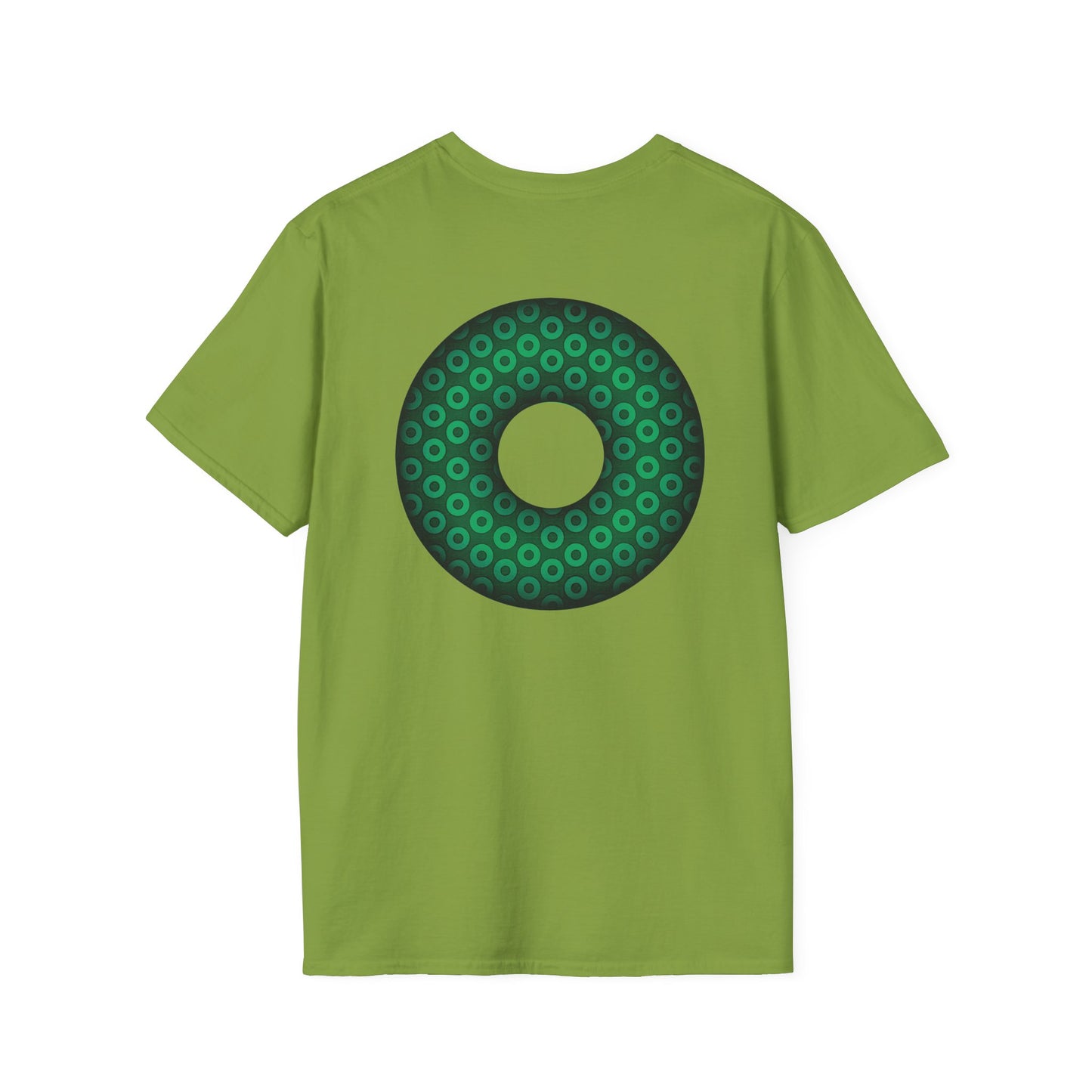 Plain Donuts/Unisex Soft-Style - "Plain Paradoxical Grided Donuts" - green/dark green donuts