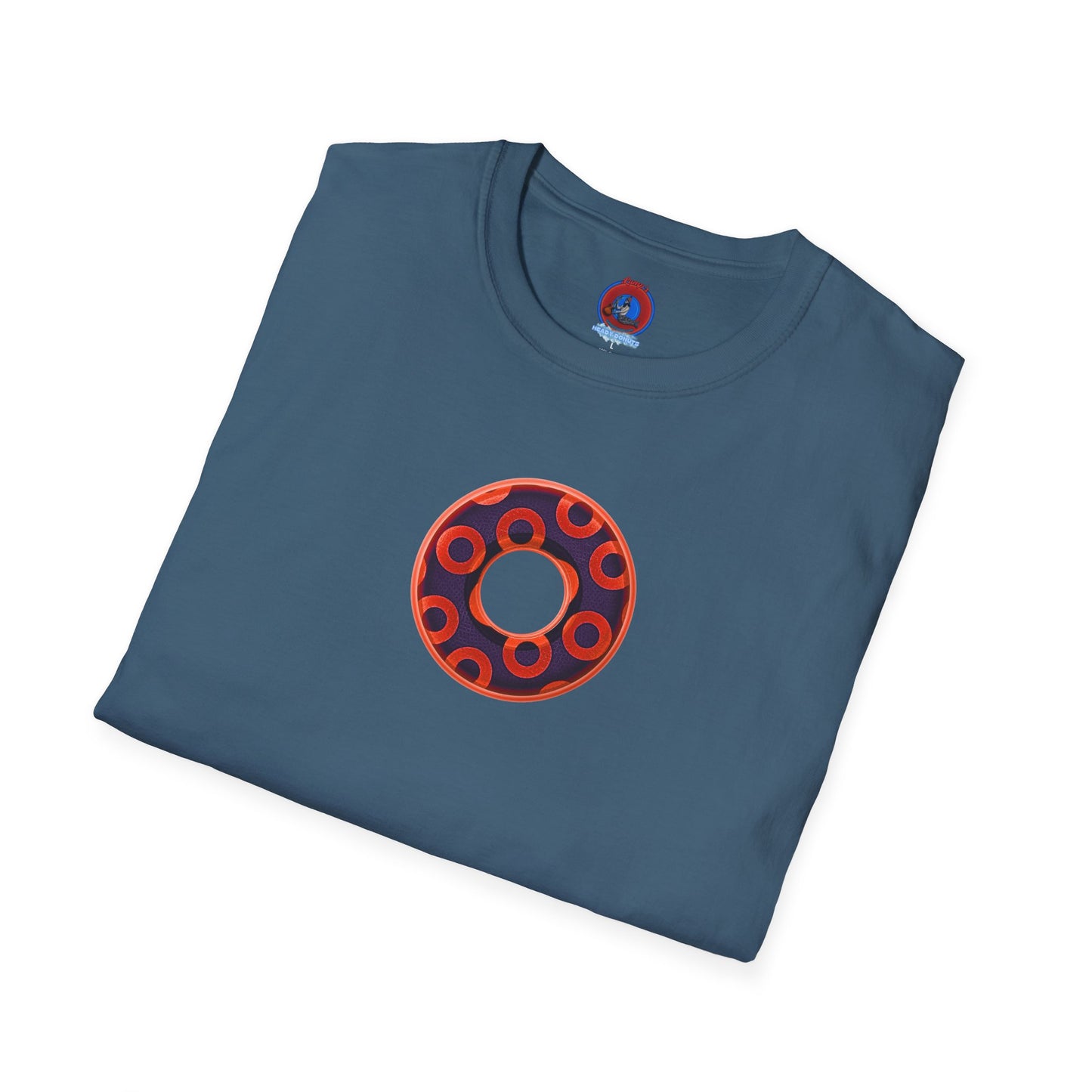 Plain Donuts/Unisex Soft-Style - "Plain Rustic Paradoxical Donuts" - red/midnight blue donuts