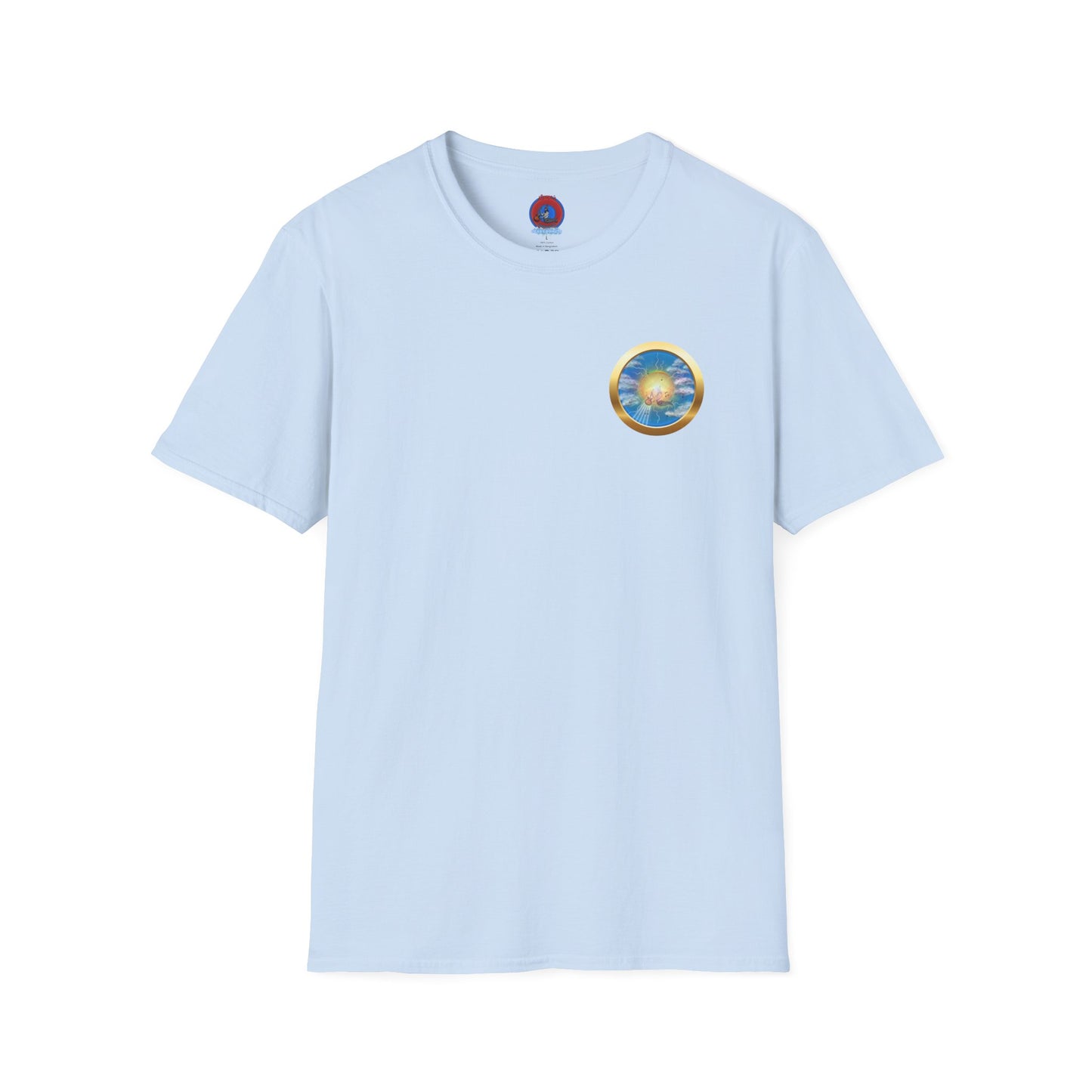 Classic Donut Tee - Unisex Soft-Style - "The Divided Donut" - variant 1 - blue/blue donut [*50% to The Divided Sky Foundation]
