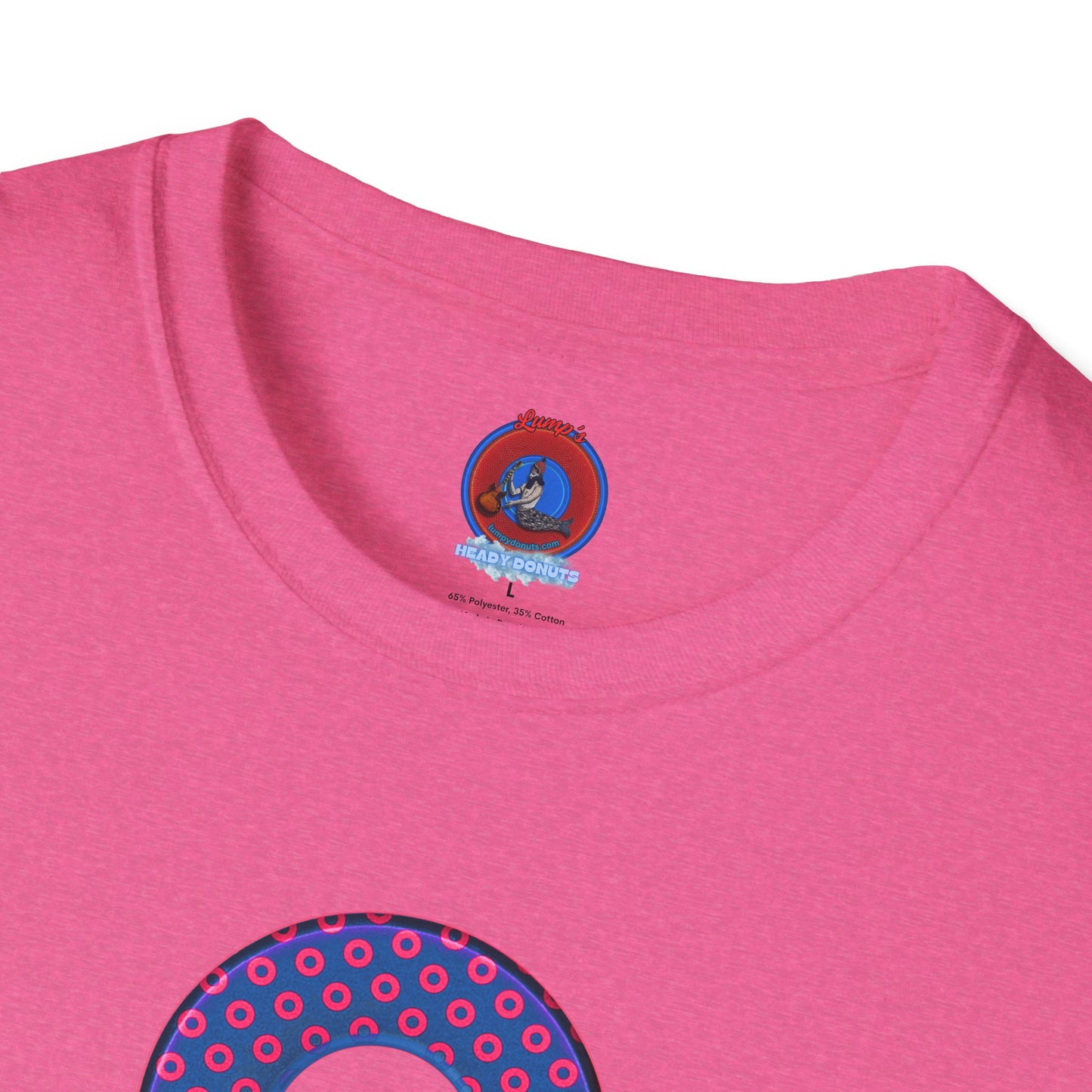 Plain Donuts/Unisex Soft-Style - "Plain Electric Paradoxical Donuts" - hot pink/navy blue donuts