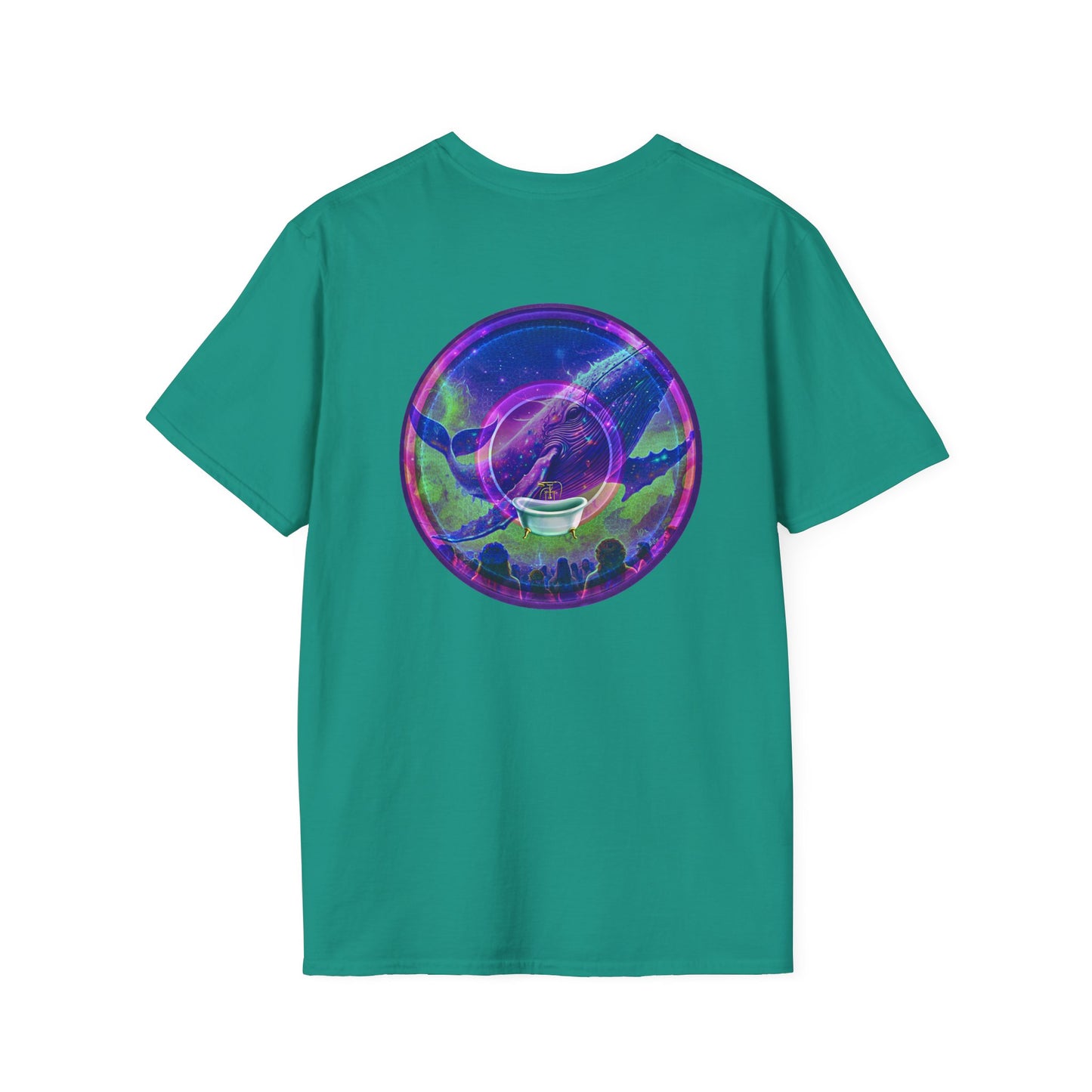 Classic Donut Tee - Unisex Soft-Style - "A Purple Humpback Whale of a Good Time" - variant 2 - purple picture donut