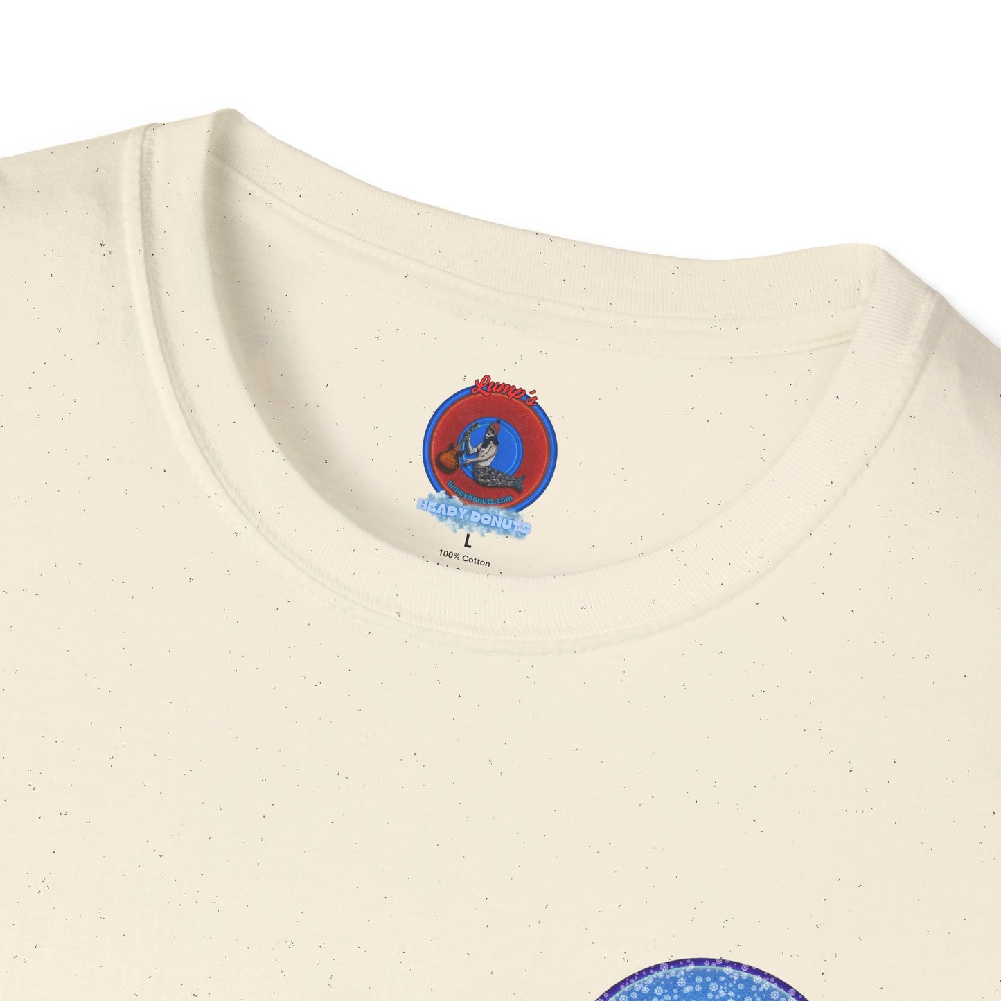 Classic Donut Tee - Unisex Soft-Style - "The Donut Locked in Glaciers" - series 1.0 - blue donut