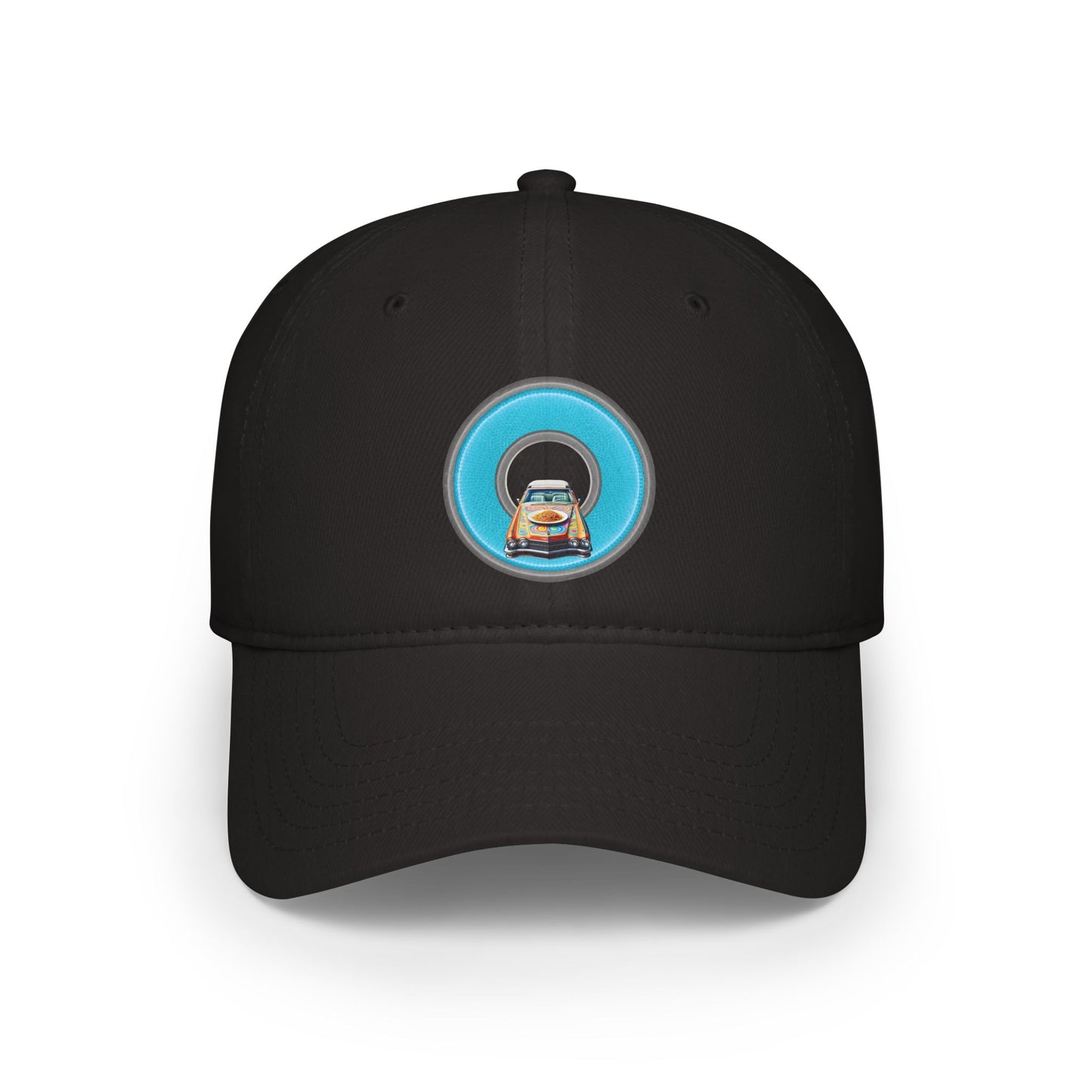 Lumpy Donut Baseball Cap - "Cadillac Rainbow Donut Cap" - variant 2 - light blue donut w/