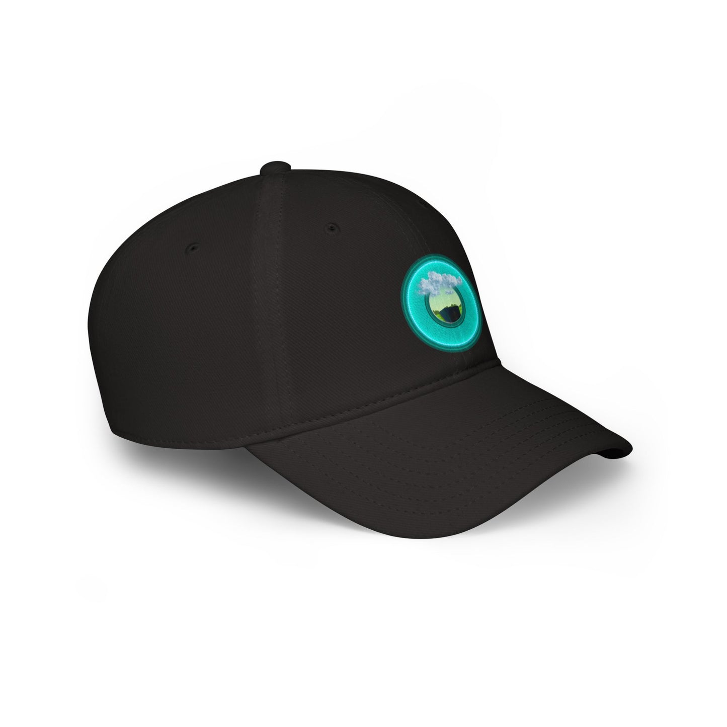 Lumpy Donut Baseball Cap - "Got Rhombus?" - variant 5 - rustic teal donut w/