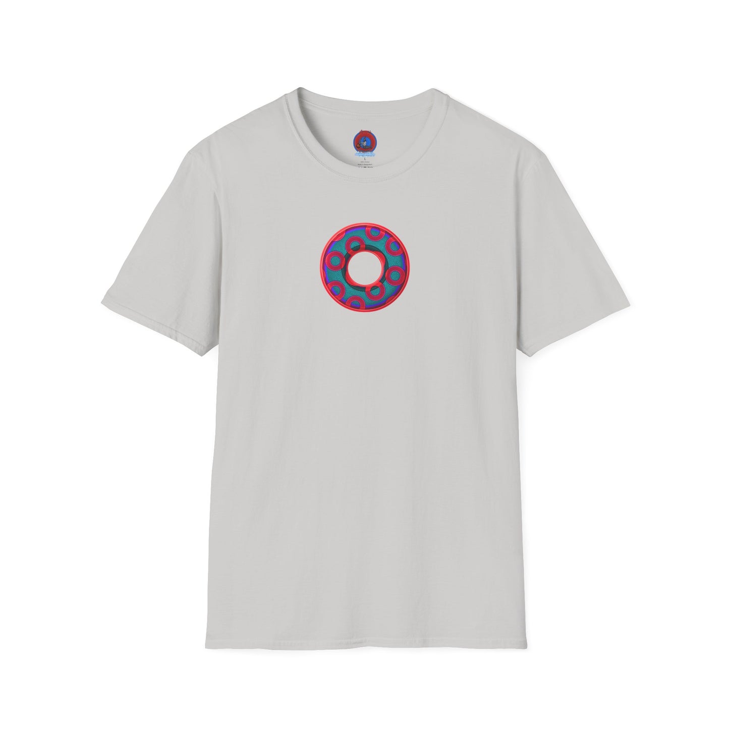 Plain Donuts/Unisex Soft-Style - "Plain Rustic Paradoxical Donuts" - red/steel blue donuts