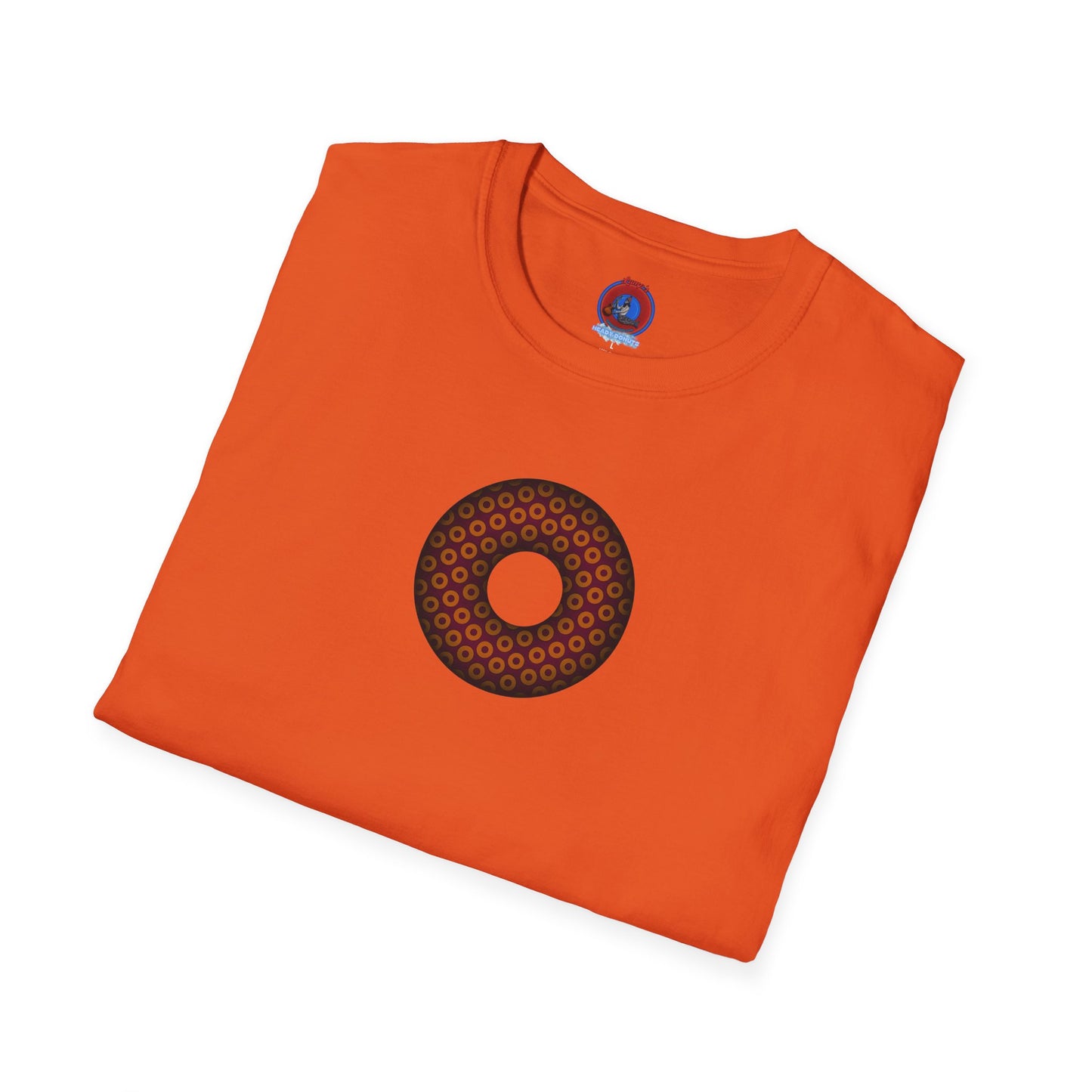 Plain Donuts/Unisex Soft-Style - "Plain Paradoxical Grided Donuts" - orange/burgundy donuts