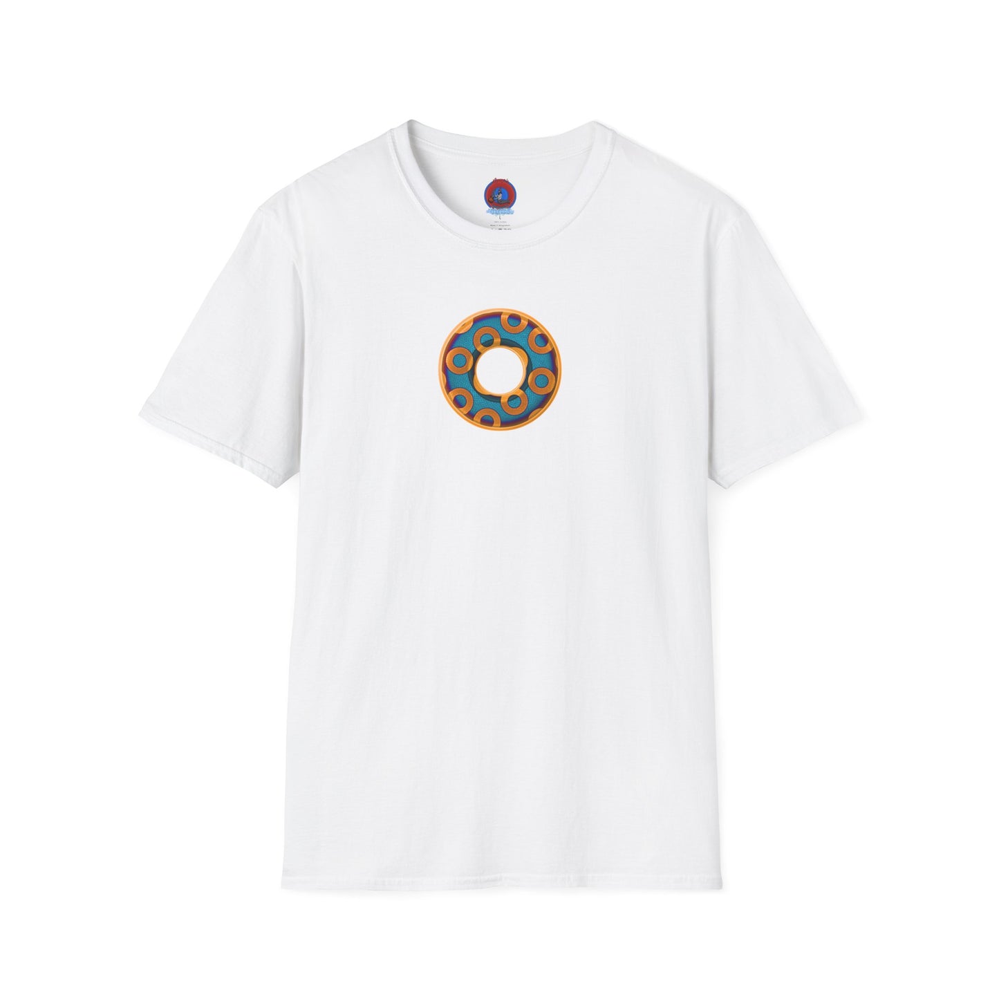 Plain Donuts/Unisex Soft-Style - "Plain Rustic Paradoxical Donuts" - light blue/orange donuts