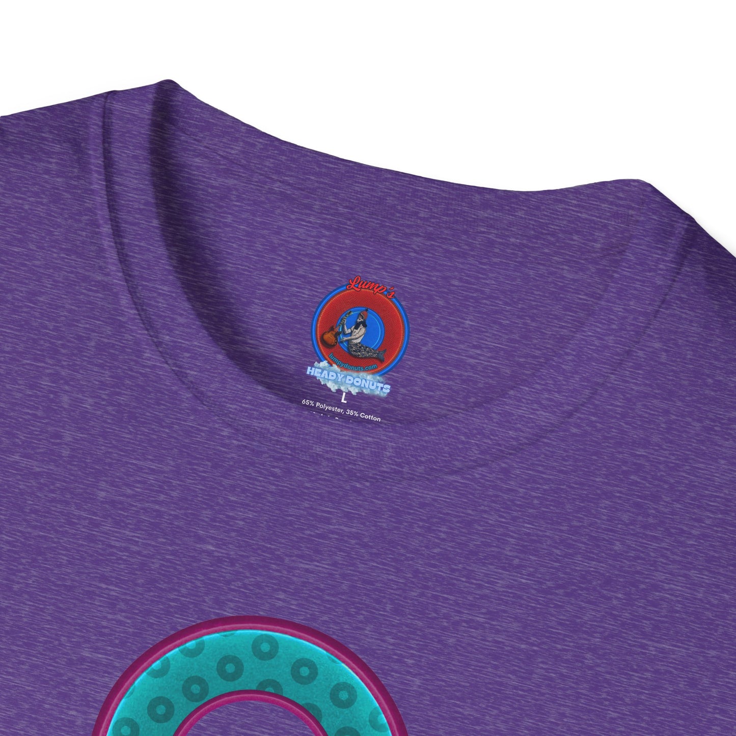 Plain Donuts/Unisex Soft-Style - "Plain Wide Mouthed Paradoxical Donuts" - teal/purple donuts