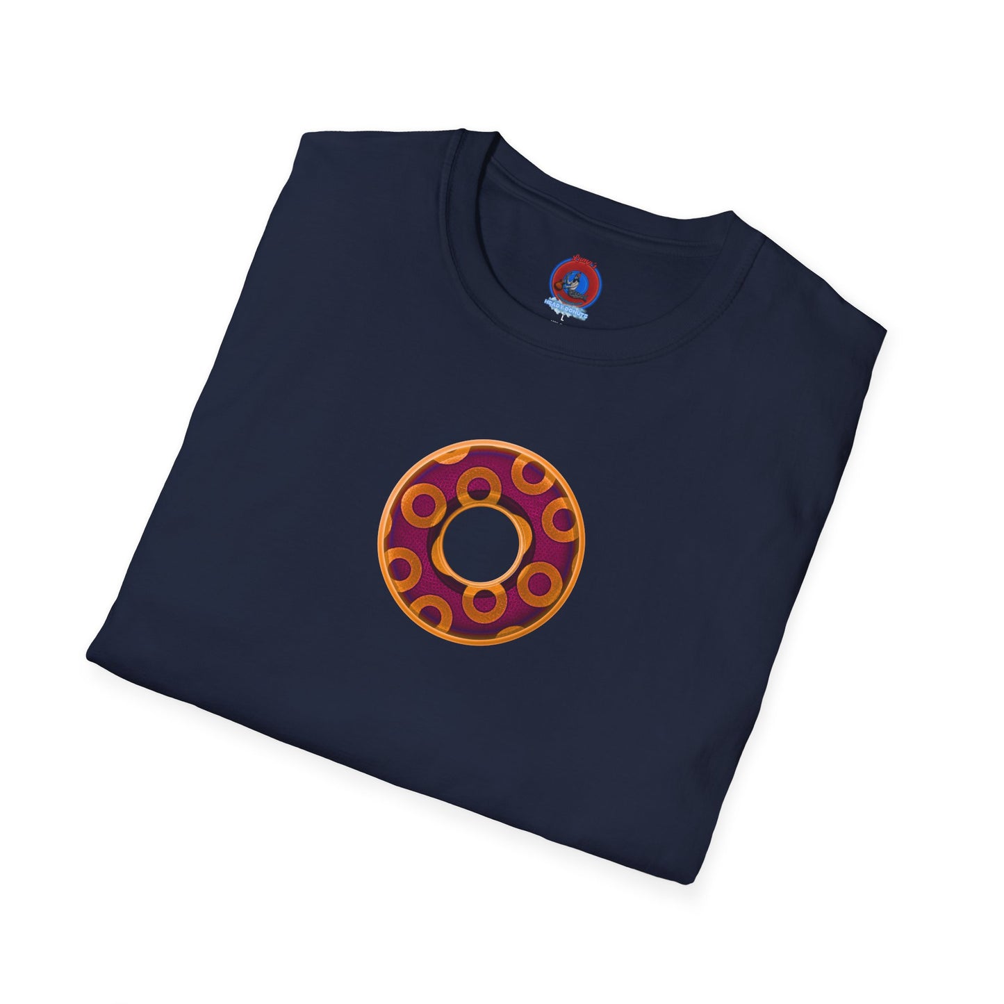 Plain Donuts/Unisex Soft-Style - "Plain Rustic Paradoxical Donuts" - orange/burgundy donuts