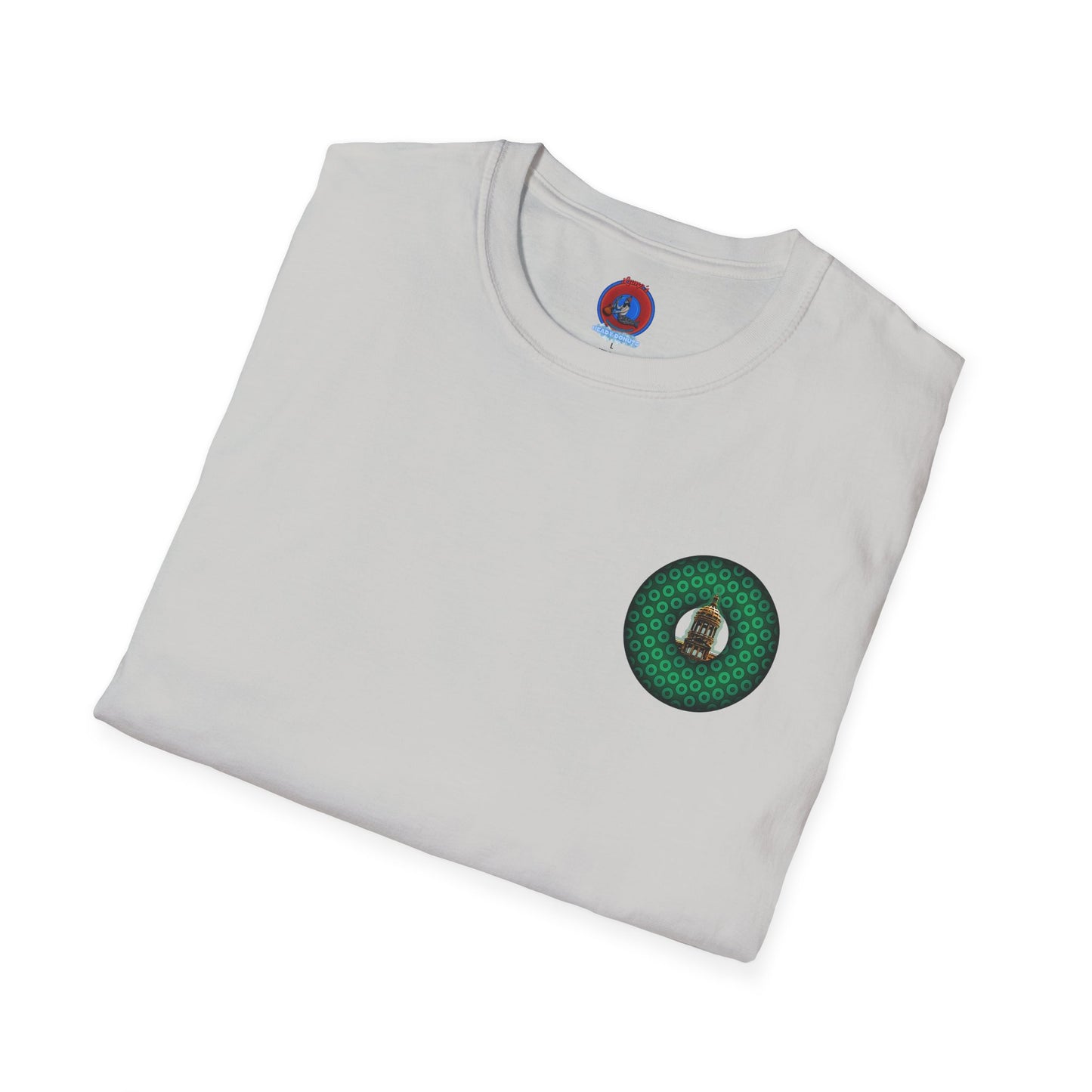 Classic Donut Tee - "Save Mondegreen City Hall Clock Tower" - paradox donut - series 1.0 - variant 2 - green donut