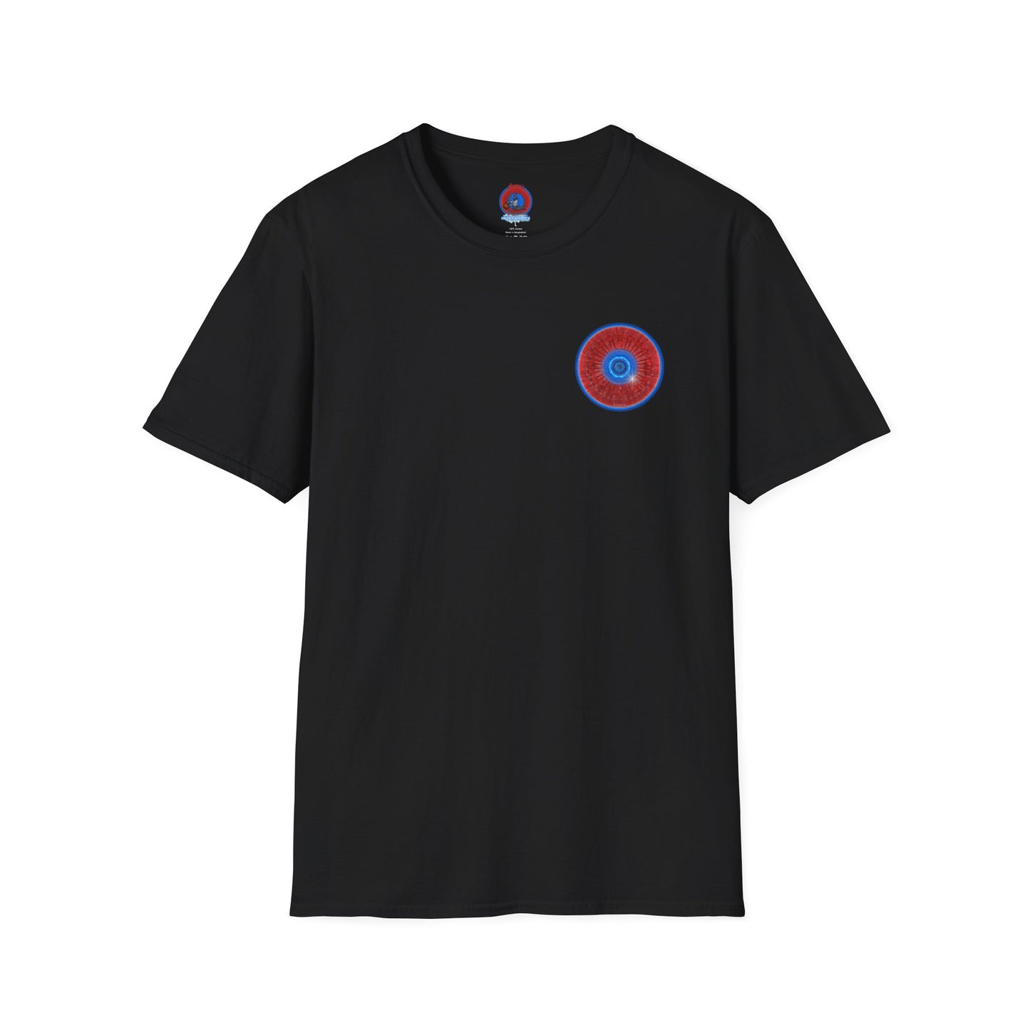 Classic Donut Tee - Unisex Soft-Style - "Graphic Translation Tee Shirt" - vivid red/blue tube donut - variant 2