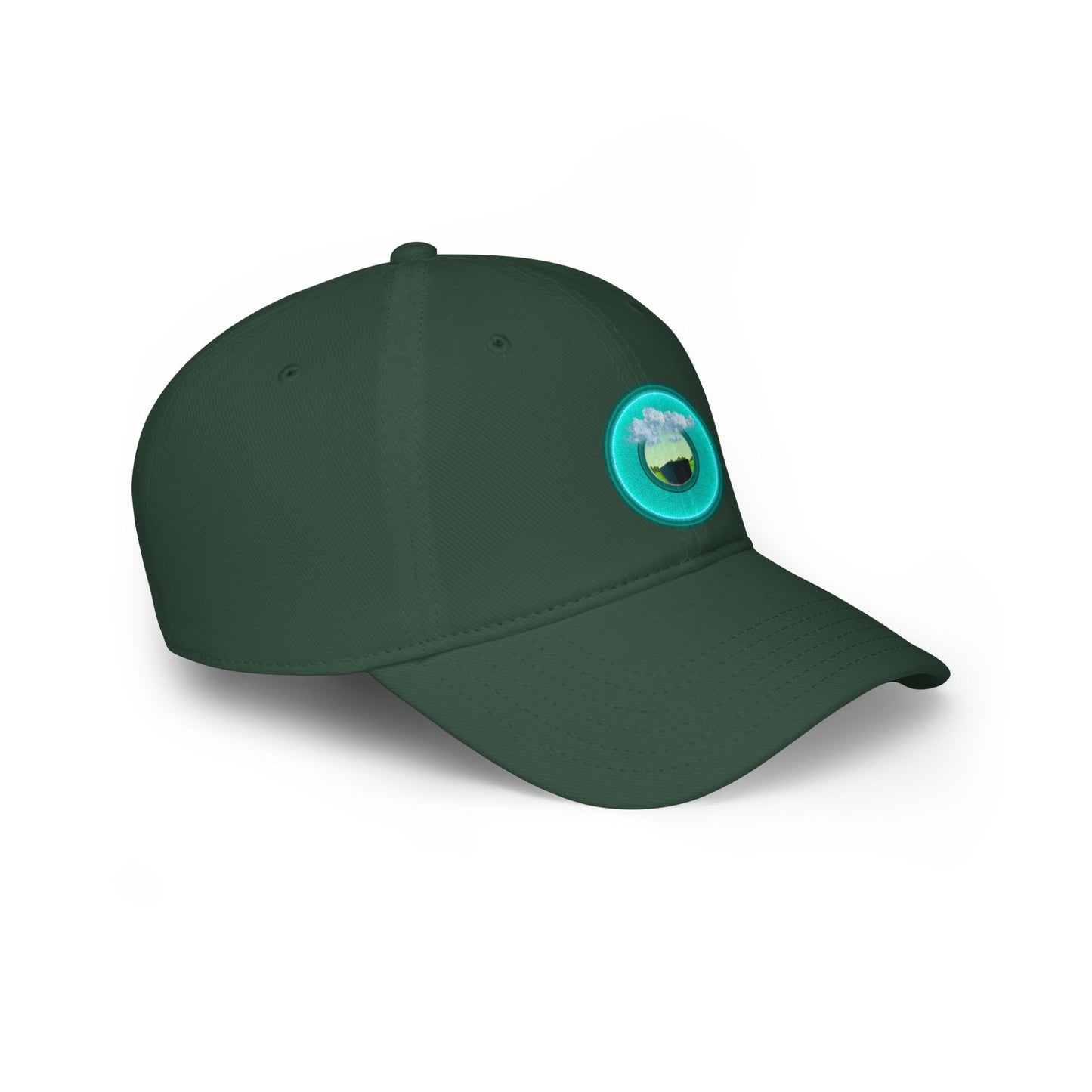 Lumpy Donut Baseball Cap - "Got Rhombus?" - variant 5 - rustic teal donut w/
