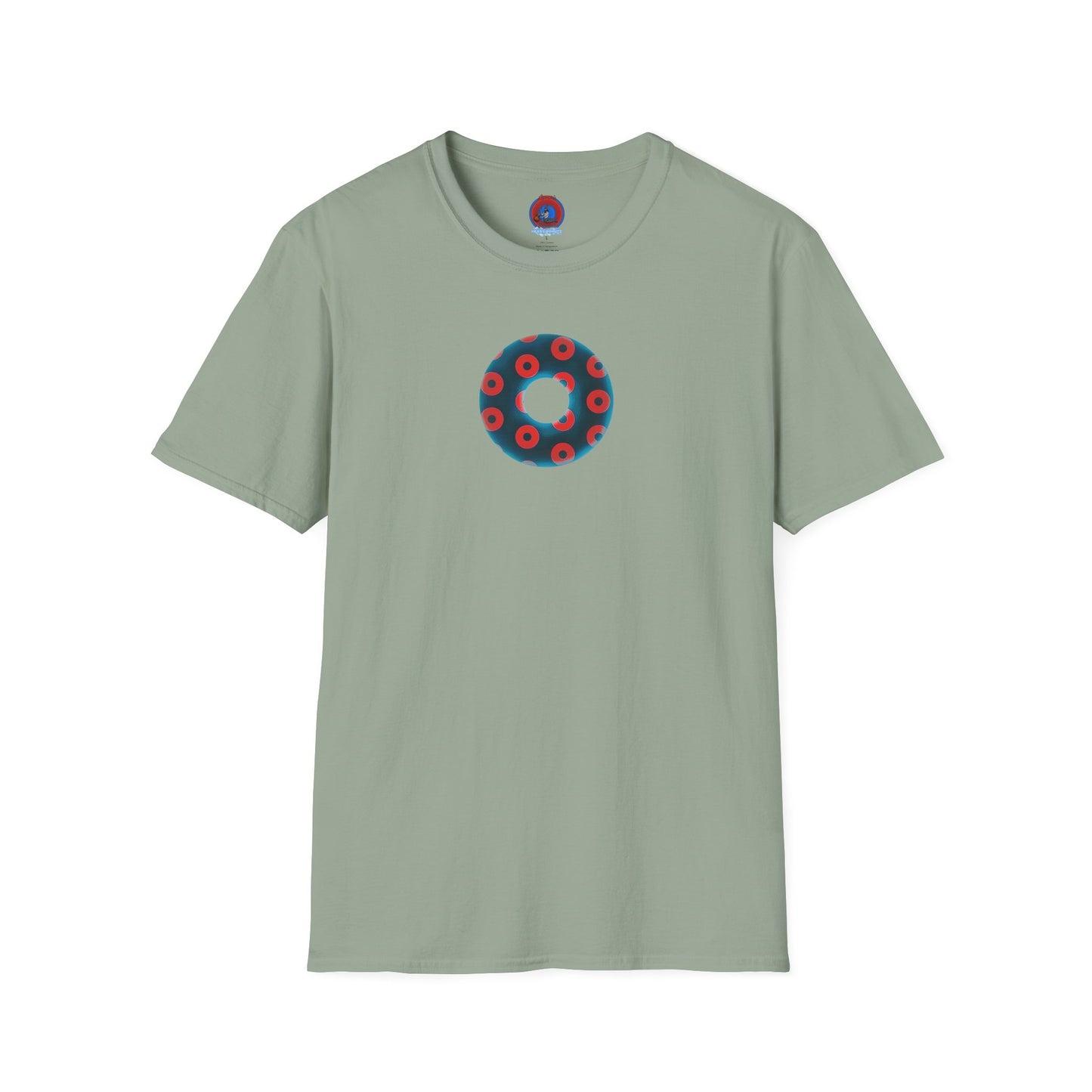 Plain Donuts/Unisex Soft-Style - "Plain Blimpy Paradoxical Donuts" - steel blue/red donuts