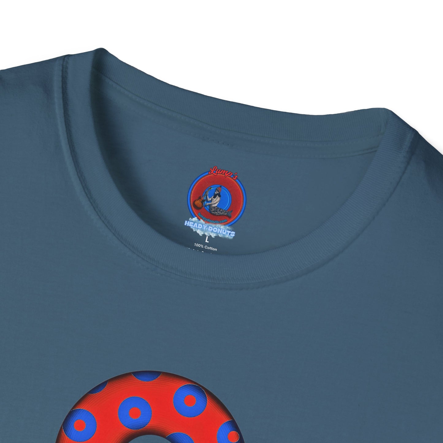 Plain Donuts/Unisex Soft-Style - "Plain Blimpy Paradoxical Donuts" - red/blue donuts