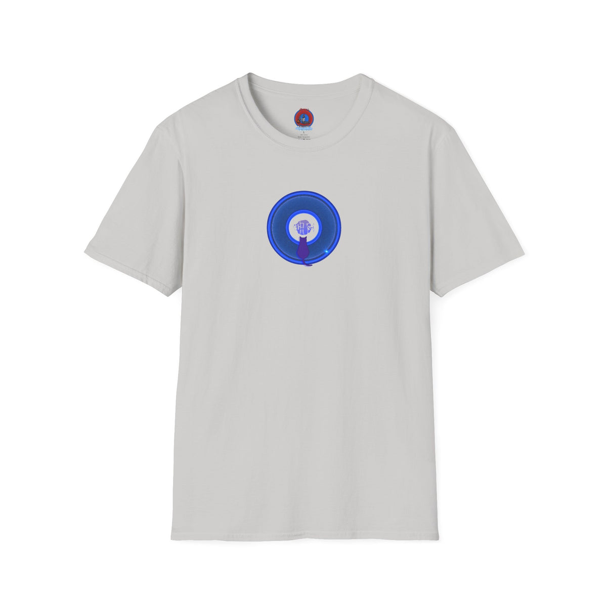 Classic Donut Tee - Unisex Soft-Style - "Cats: The Donut" - rustic blue/blue donut - variant 1