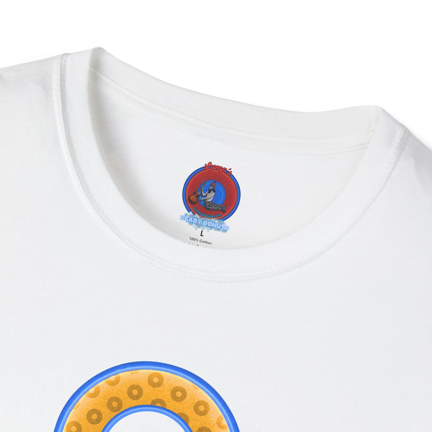 Plain Donuts/Unisex Soft-Style - "Plain Wide Mouthed Paradoxical Donuts" - yellow/light blue donuts