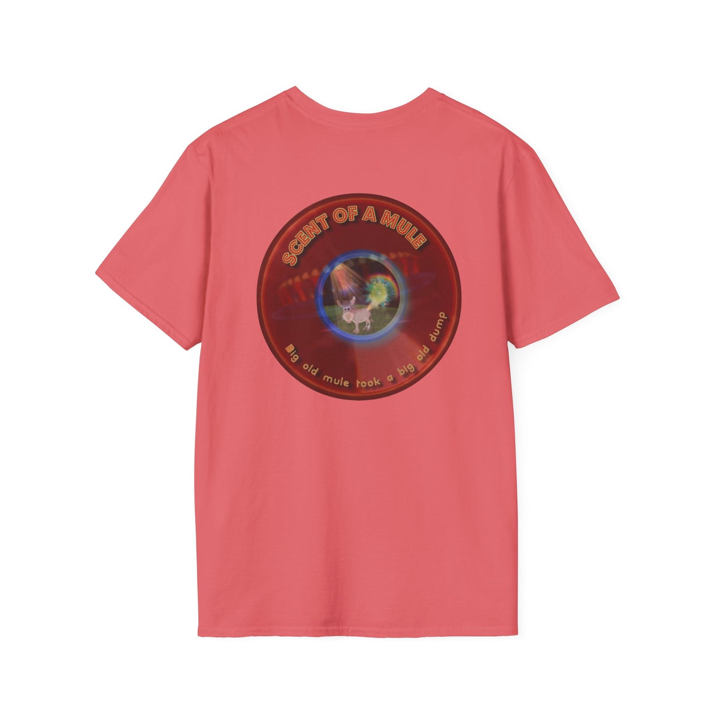 Classic Donut Tee - Unisex Soft-Style - "Mule Feed Donuts" - series 1.0 - variant 2 - red donut