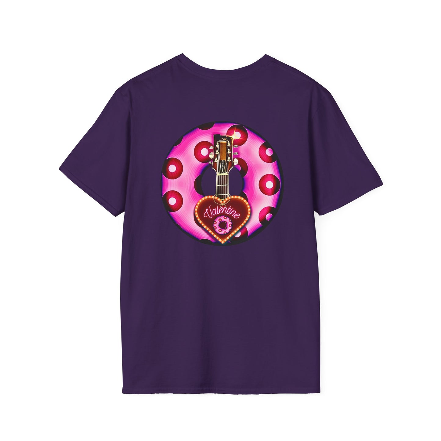 Classic Donut Tee - Unisex Soft-Style - "Would You Be My Donut?" - paradoxical bubblegum pink/red donut - variant 2