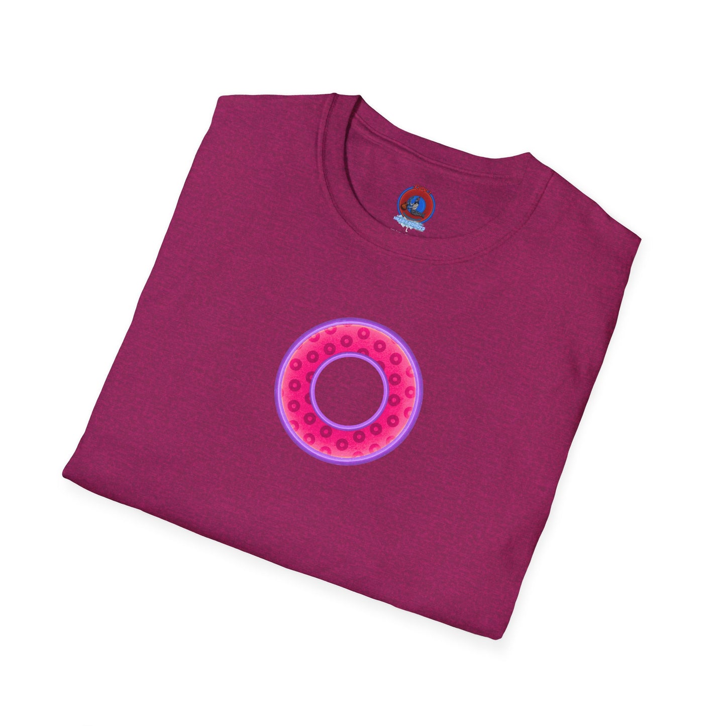 Plain Donuts/Unisex Soft-Style - "Plain Wide Mouthed Paradoxical Donuts" - magenta/light purple donuts
