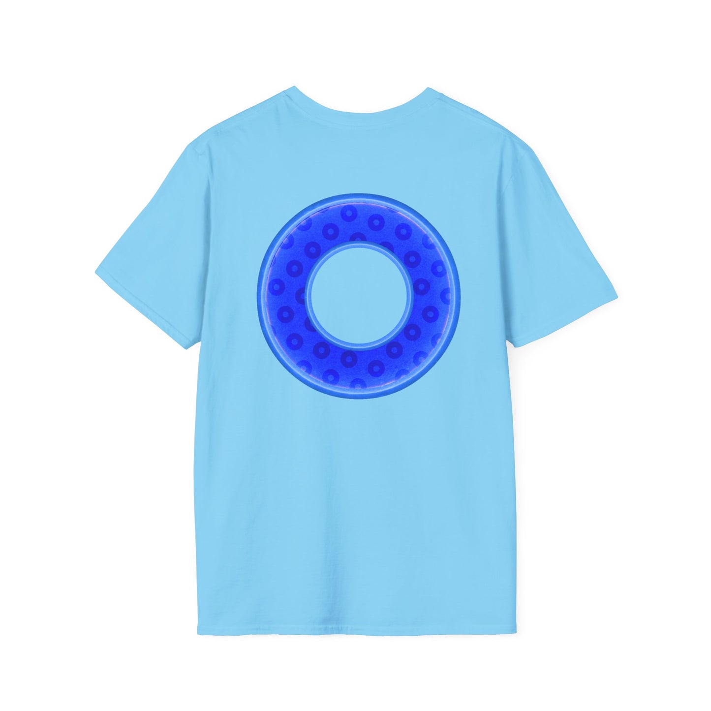 Plain Donuts/Unisex Soft-Style - "Plain Wide Mouthed Paradoxical Donuts" - bright blue/light blue blue donuts