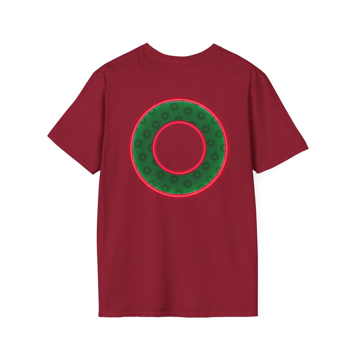 Plain Donuts/Unisex Soft-Style - "Plain Wide Mouthed Paradoxical Donuts" - dark green/red donuts